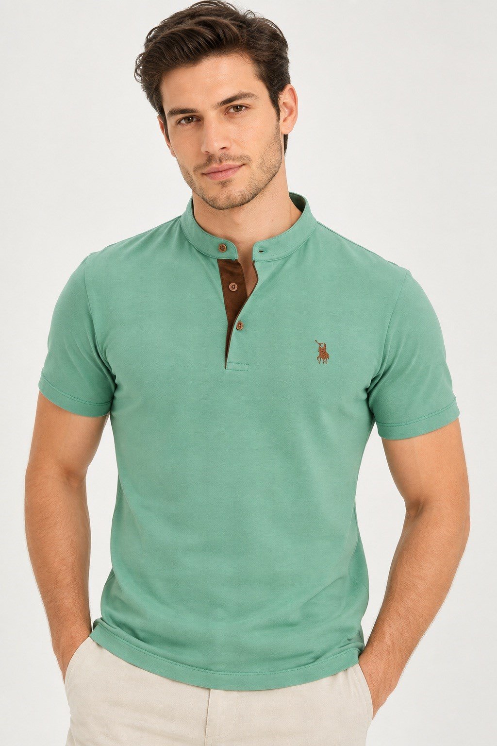 T9560 DEWBERRY T-SHIRT-AÇIK HAKİ-2