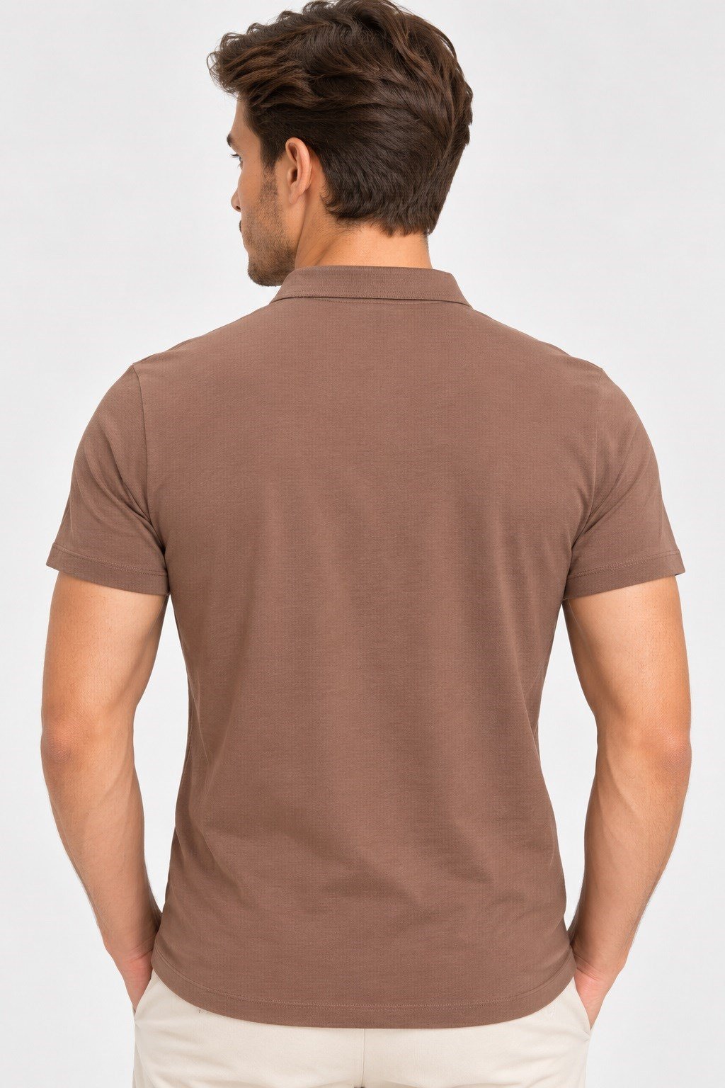 T9560 DEWBERRY T-SHIRT-AÇIK KAHVE