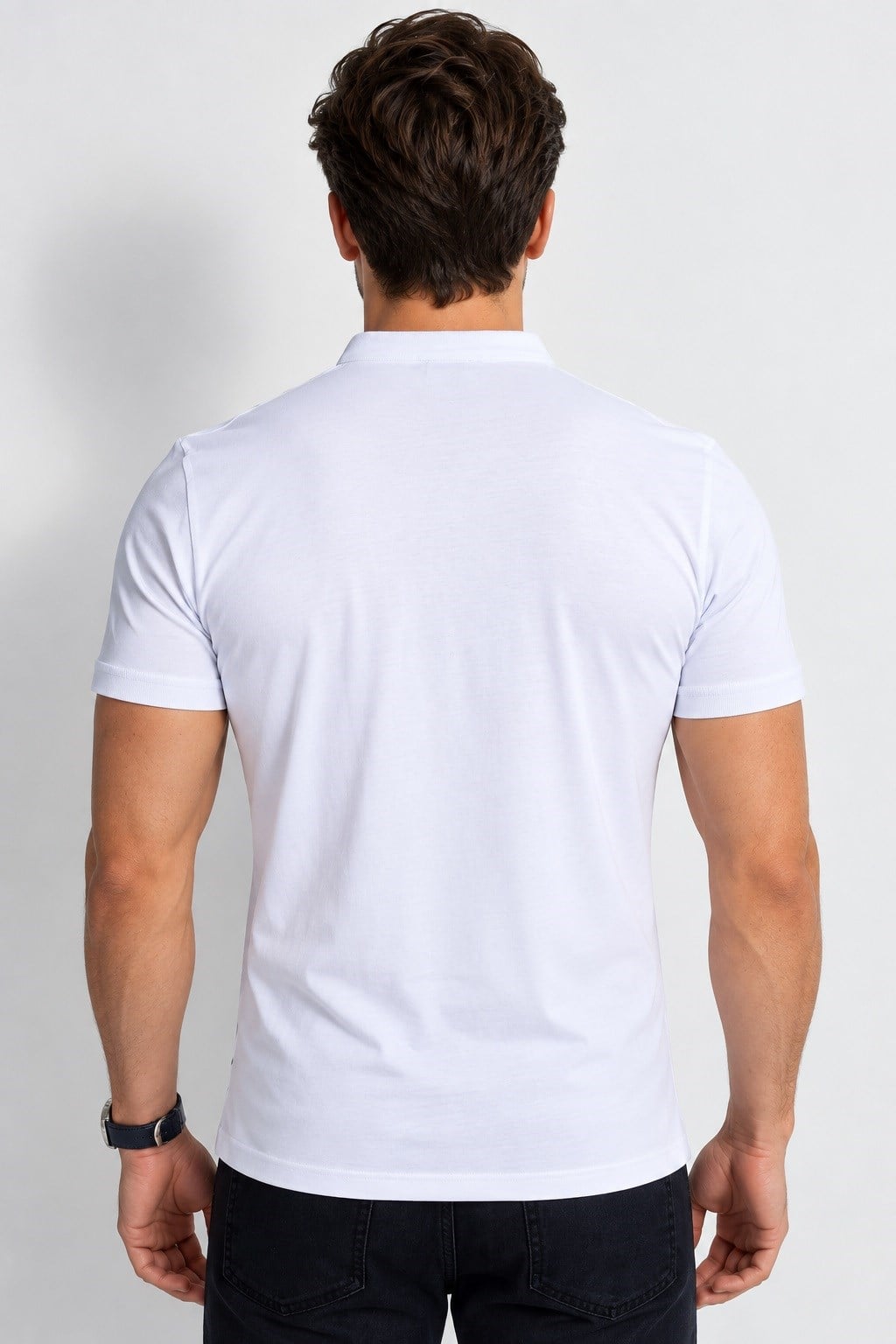 T9560 DEWBERRY T-SHIRT-DÜZ BEYAZ