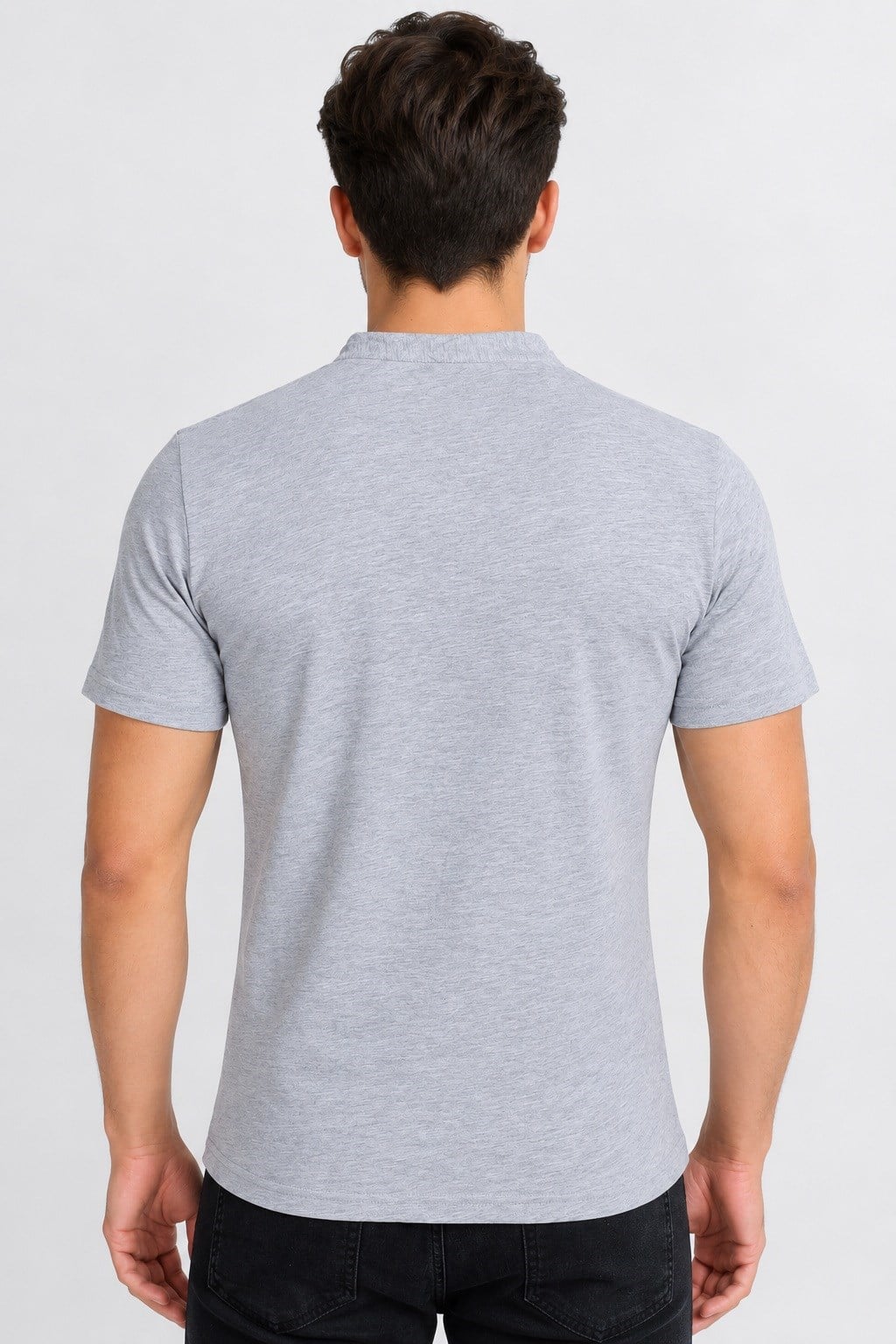 T9560 DEWBERRY T-SHIRT-GRİ-2