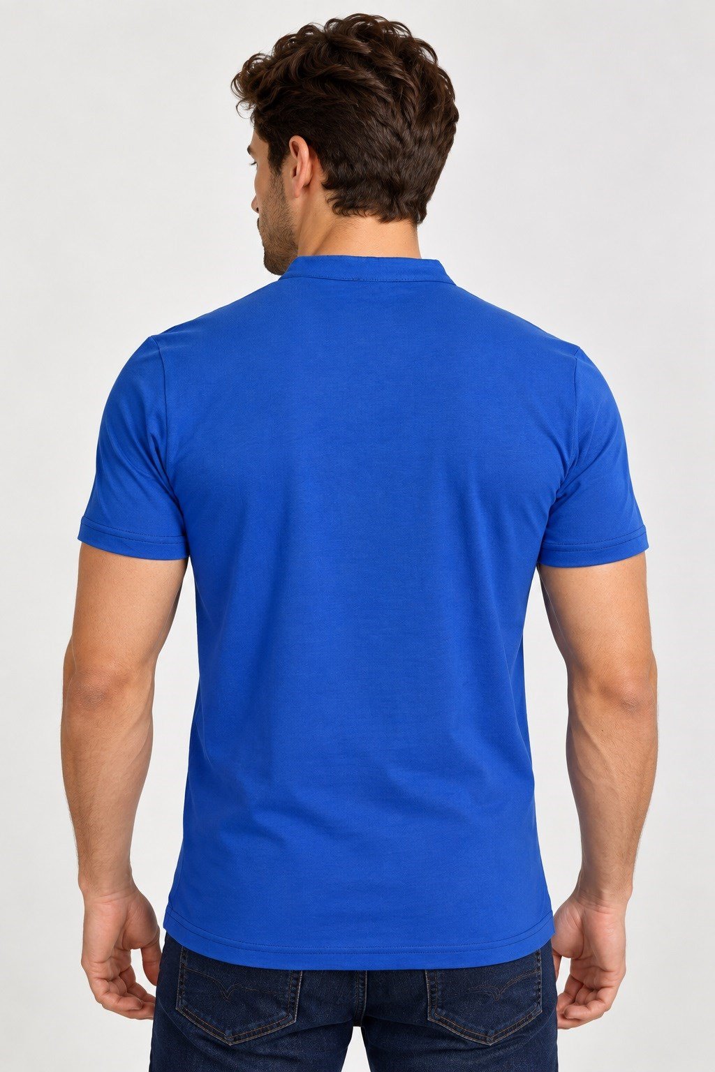 T9560 DEWBERRY T-SHIRT-SAKS MAVİSİ