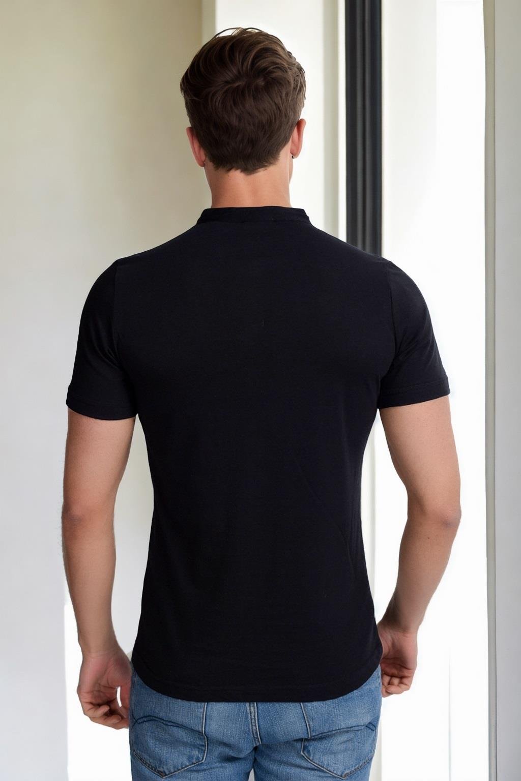 T9560 DEWBERRY T-SHIRT-SİYAH