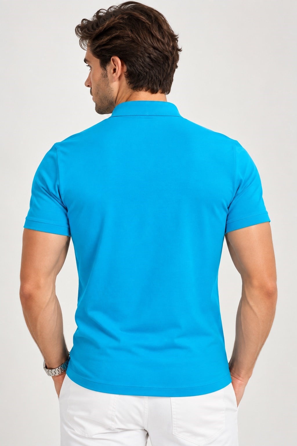 T9560 DEWBERRY T-SHIRT-TURKUAZ -1