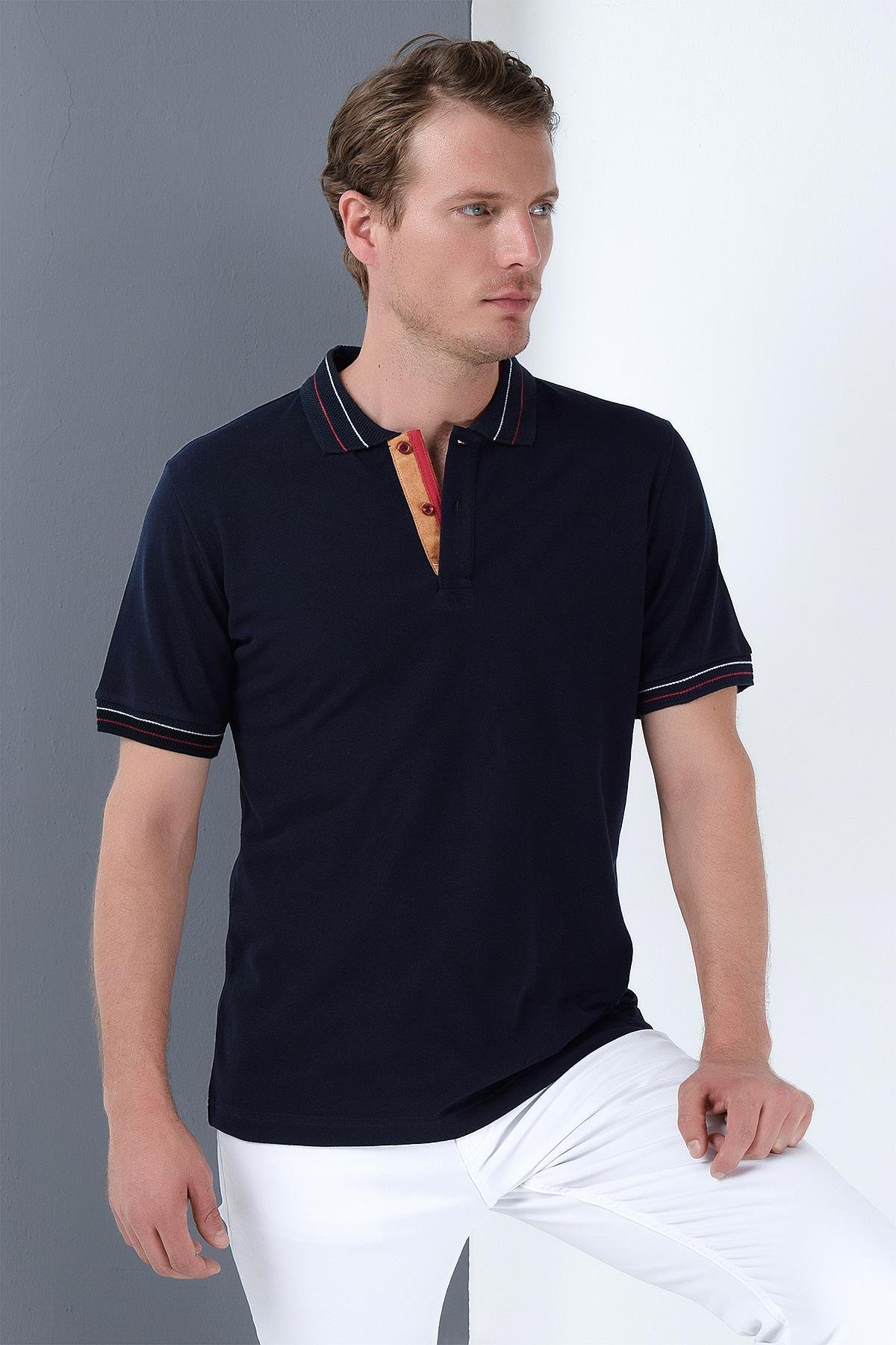 T9567 DEWBERRY ERKEK T-SHIRT-LACİVERT