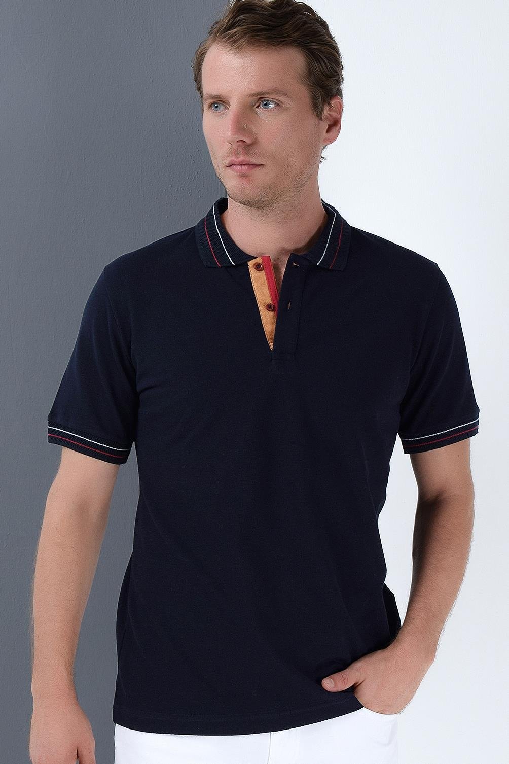 T9567 DEWBERRY ERKEK T-SHIRT-LACİVERT