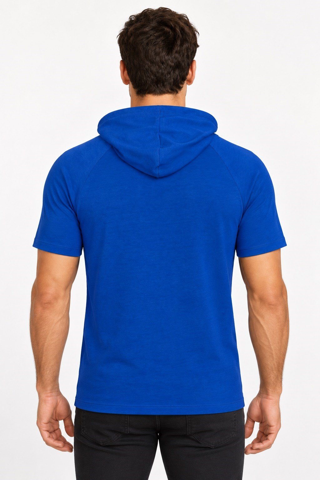 T9570 DEWBERRY KAPŞONLU ERKEK T-SHIRT-SAKS