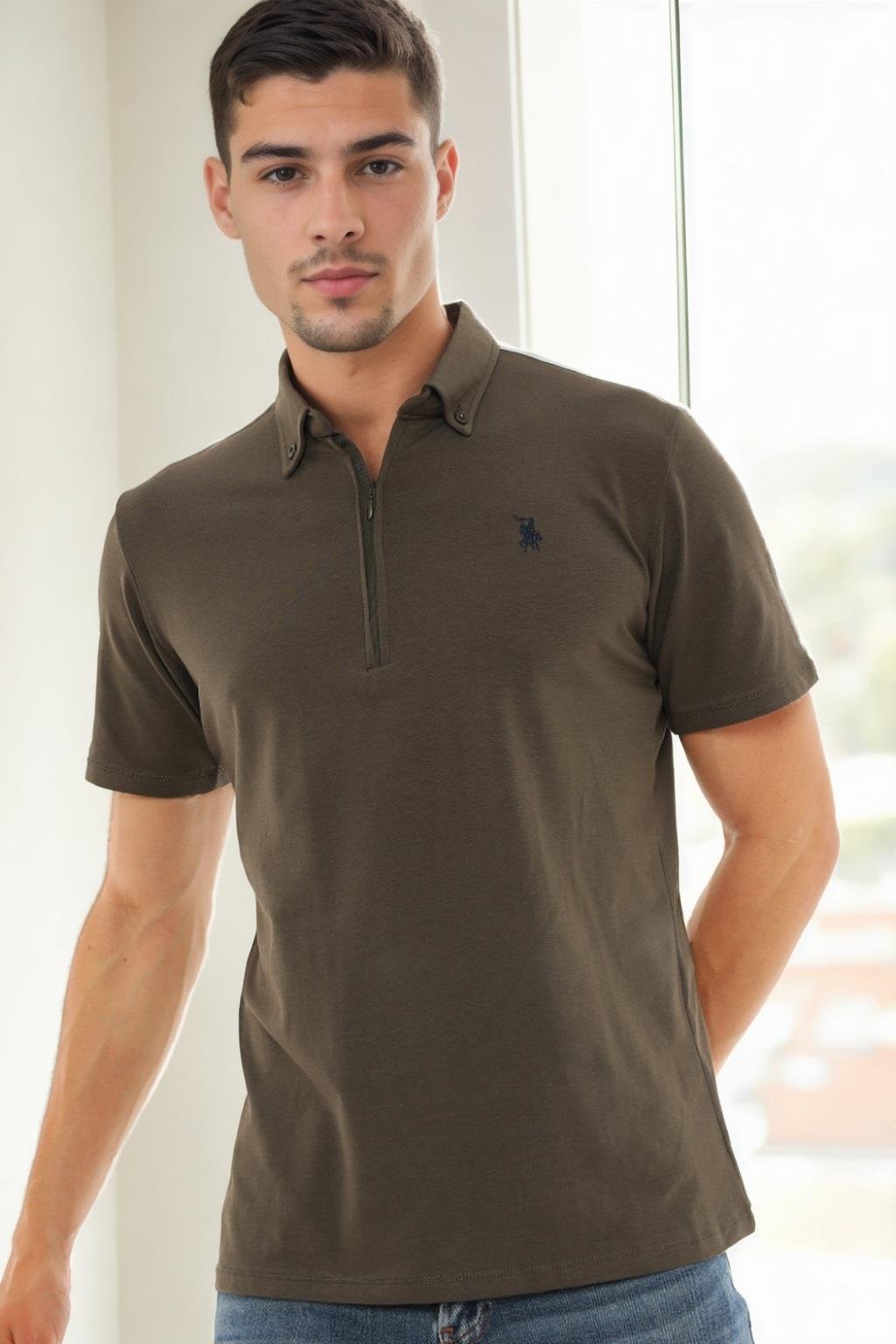 T9583 DEWBERRY ERKEK T-SHIRT-HAKİ