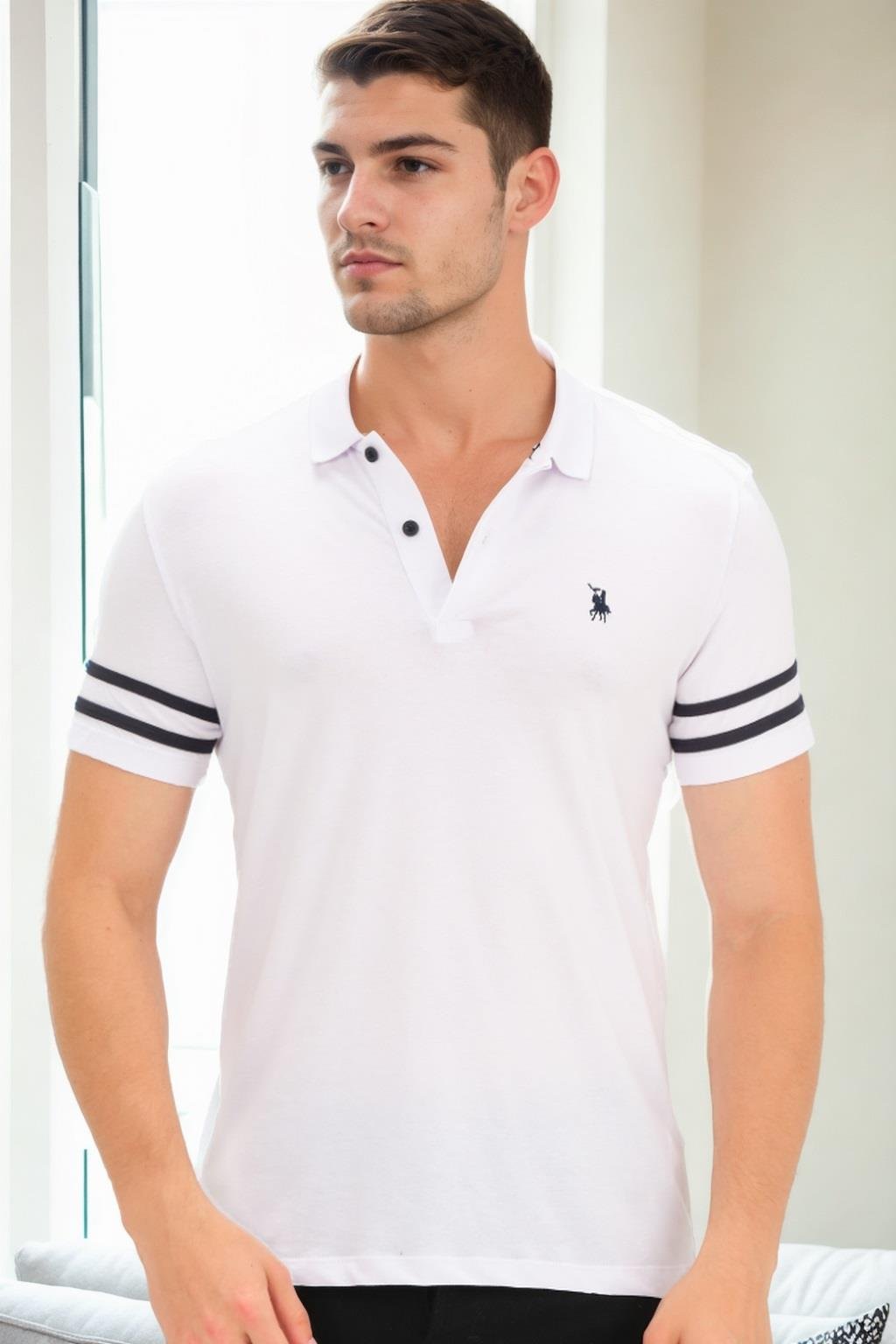T9585 DEWBERRY ERKEK T-SHIRT-BEYAZ OPTİK