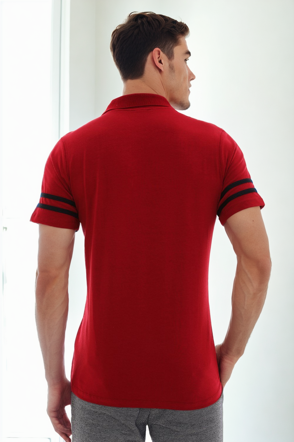 T9585 DEWBERRY ERKEK T-SHIRT-BORDO