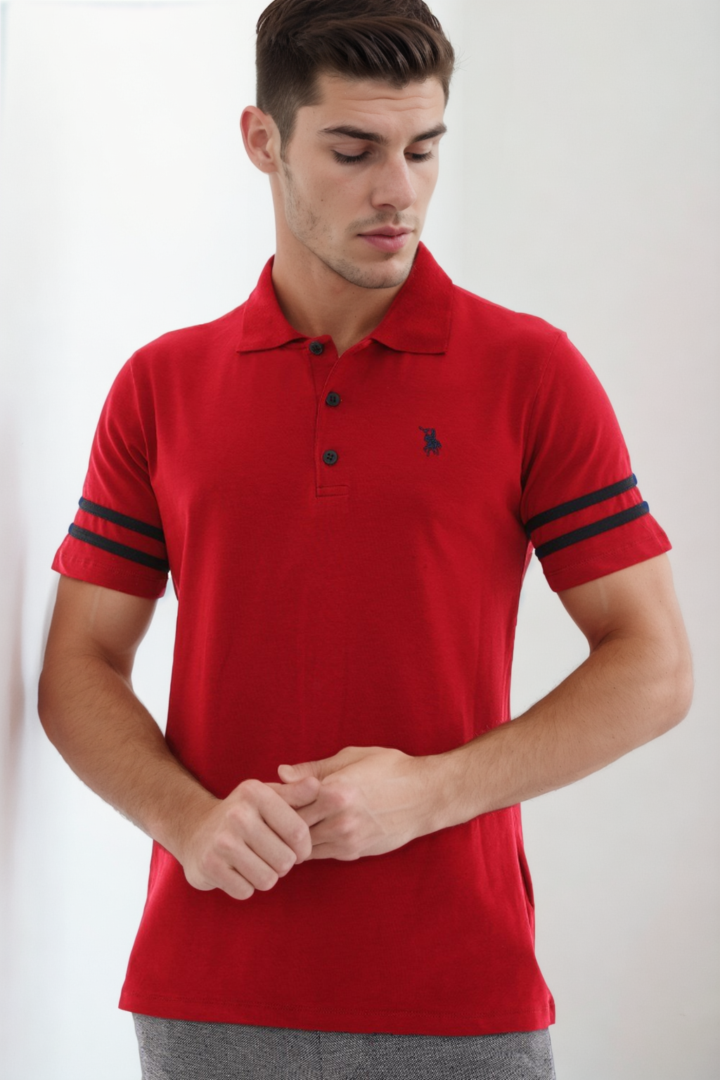 T9585 DEWBERRY ERKEK T-SHIRT-BORDO