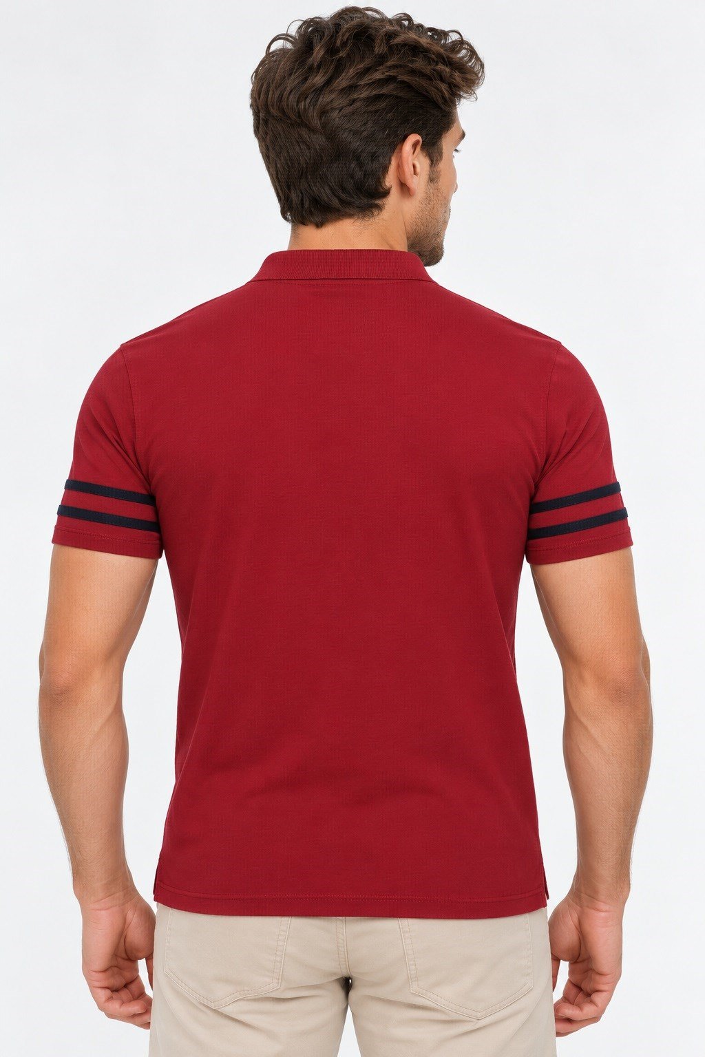 T9585 DEWBERRY ERKEK T-SHIRT-BORDO OPTİK