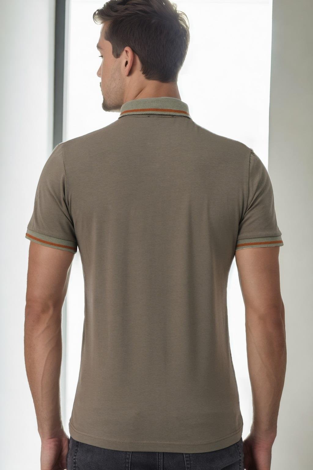 T9586 DEWBERRY ERKEK POLO YAKA T-SHIRT-HAKİ