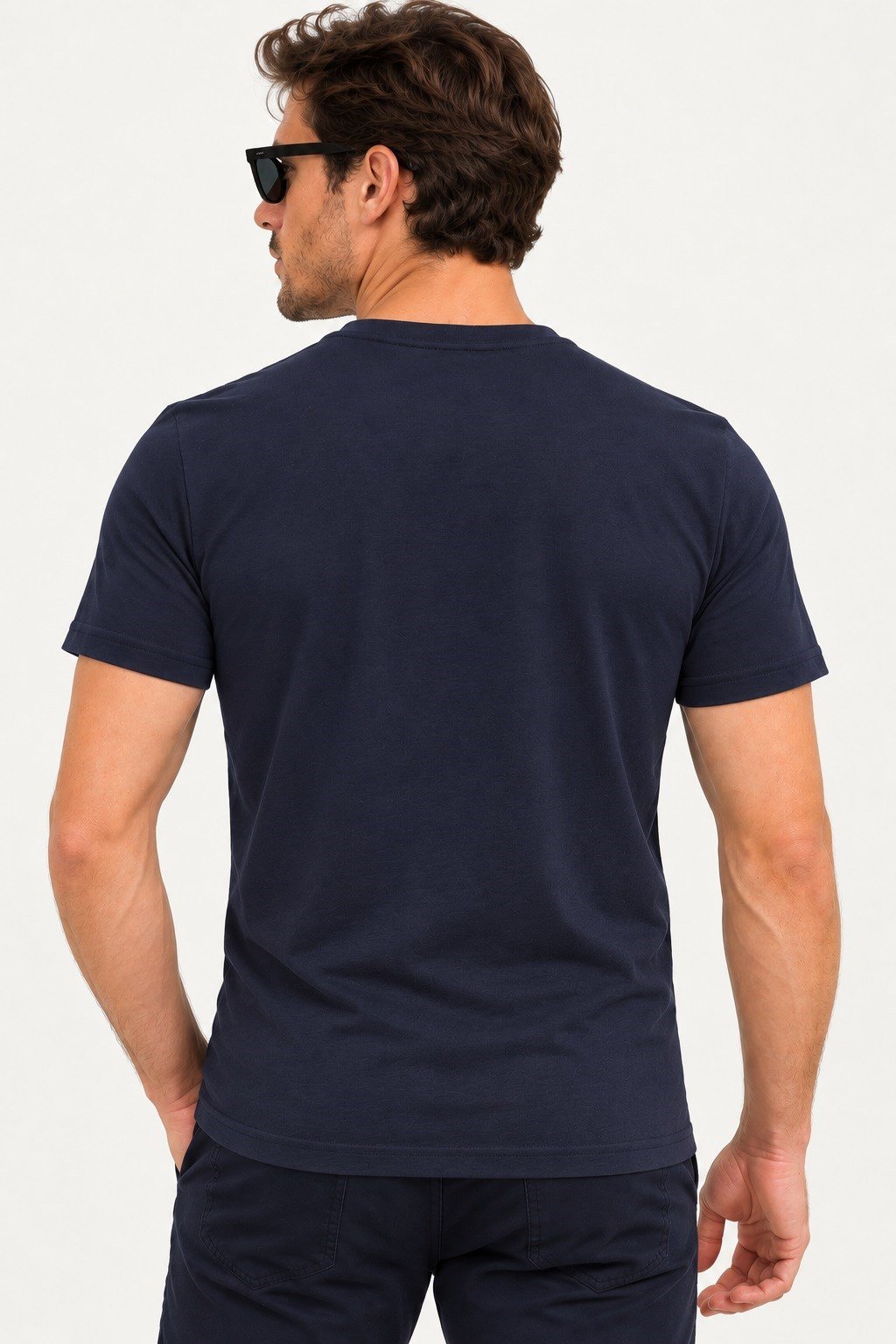 T9592 DEWBERRY ERKEK T-SHIRT-LACİVERT-1
