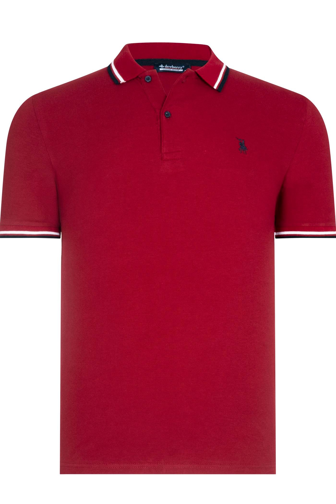 T9594 DEWBERRY ERKEK T-SHIRT-BORDO