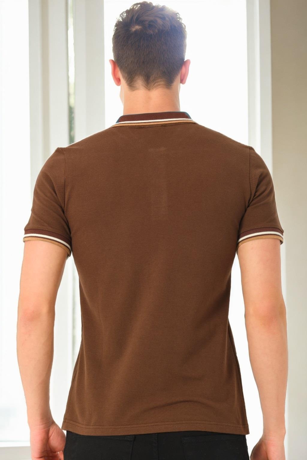 T9594 DEWBERRY ERKEK T-SHIRT-KAHVE