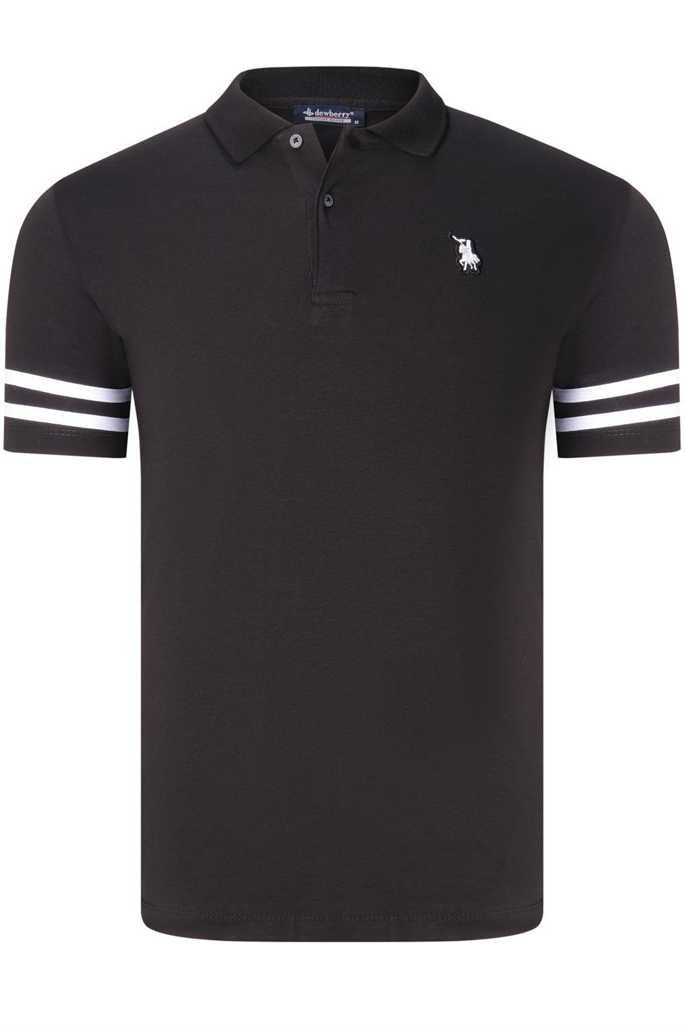 ÜÇLÜ SET T8585 DEWBERRY ERKEK T-SHIRT-SİYAH BEYAZ-SİYAH CAMEL-BORDO