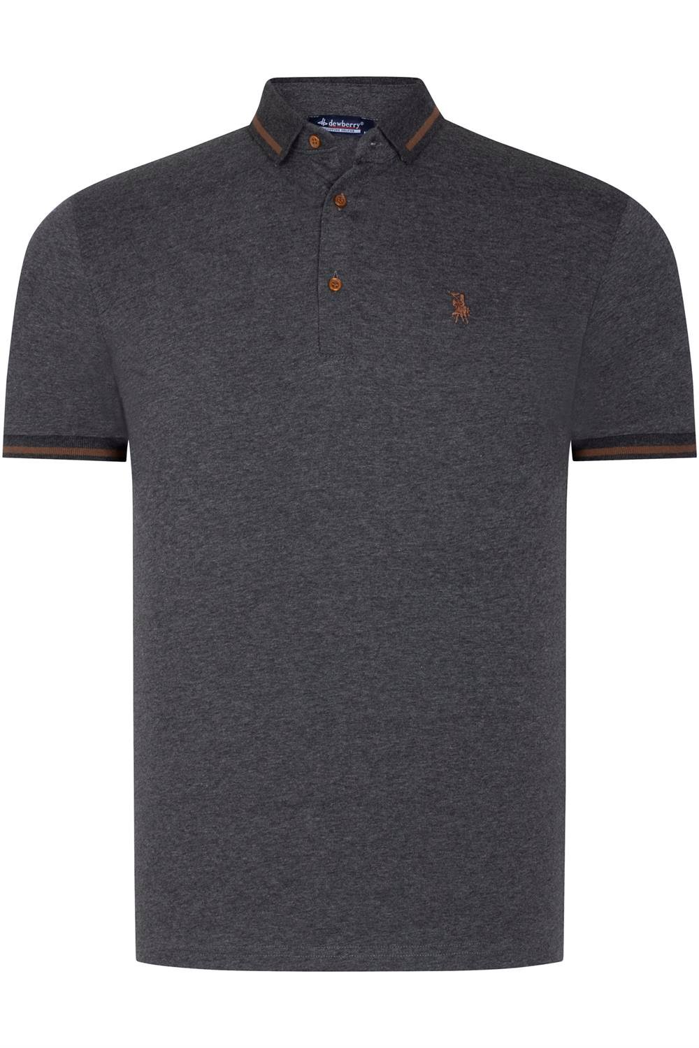 ÜÇLÜ SET T8586 DEWBERRY ERKEK T-SHIRT-LACİVERT-BEYAZ-ANTRASİT