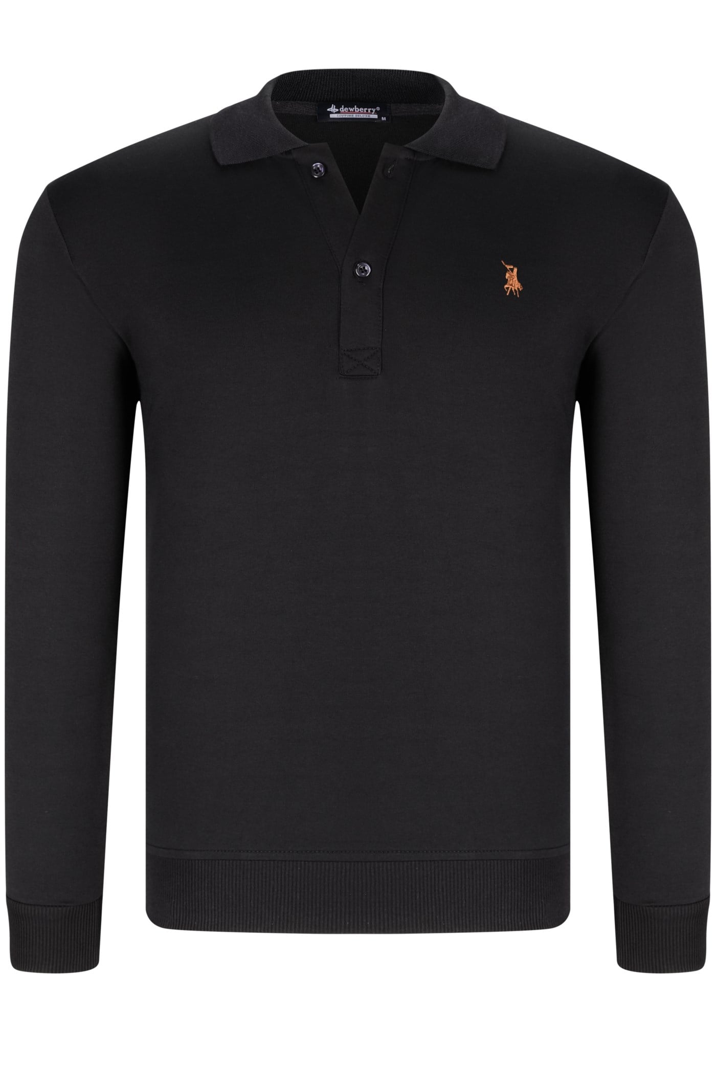 V4007 Dewberry Erkek Polo Yaka Sweatshirt 7 li Set-SİYAH-LACİVERT-HAKİ-GRİ-CAMEL-KAHVE-İNDİGO