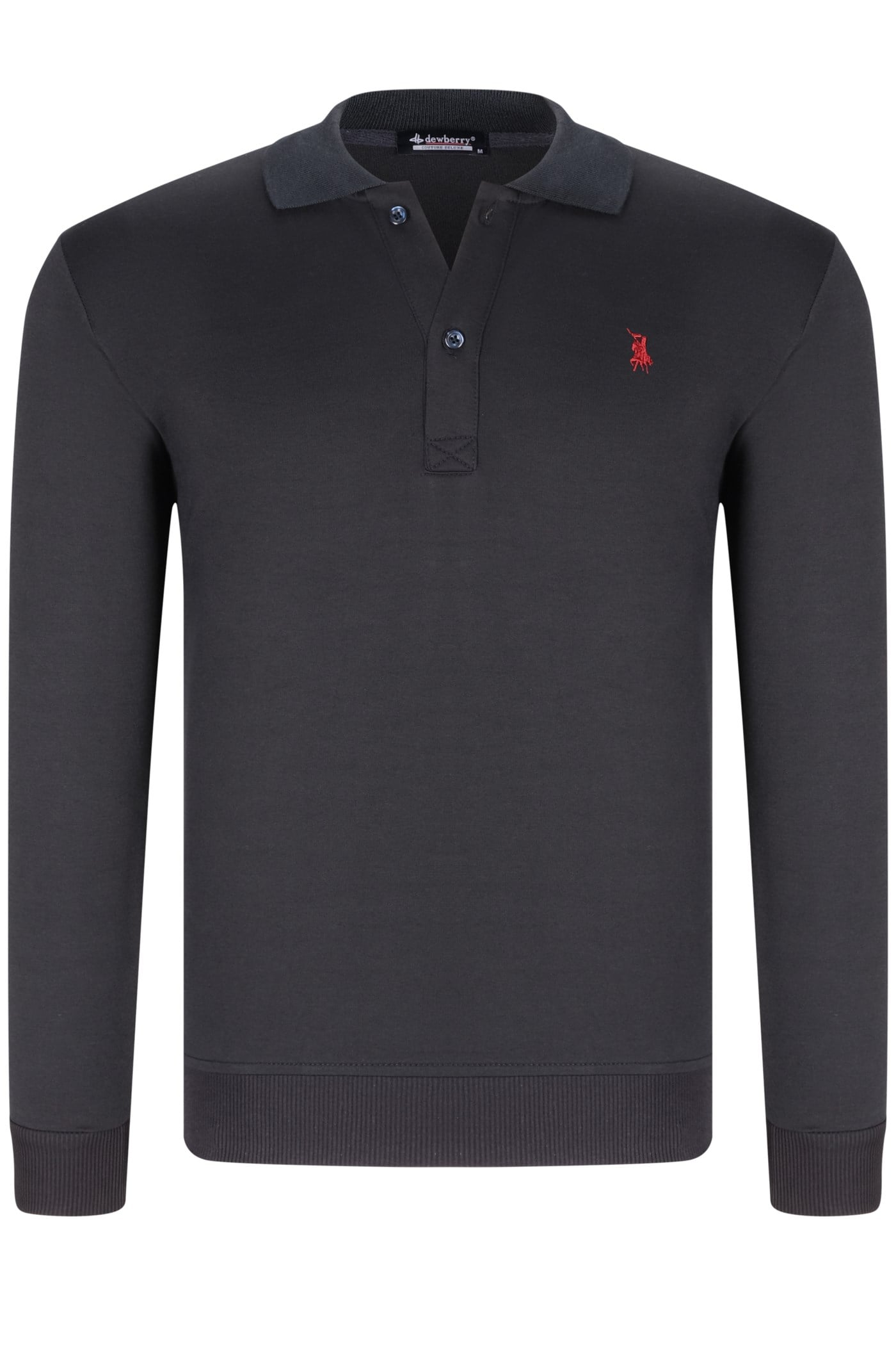V4007 Dewberry Erkek Polo Yaka Sweatshirt 7 li Set-SİYAH-LACİVERT-HAKİ-GRİ-CAMEL-KAHVE-İNDİGO