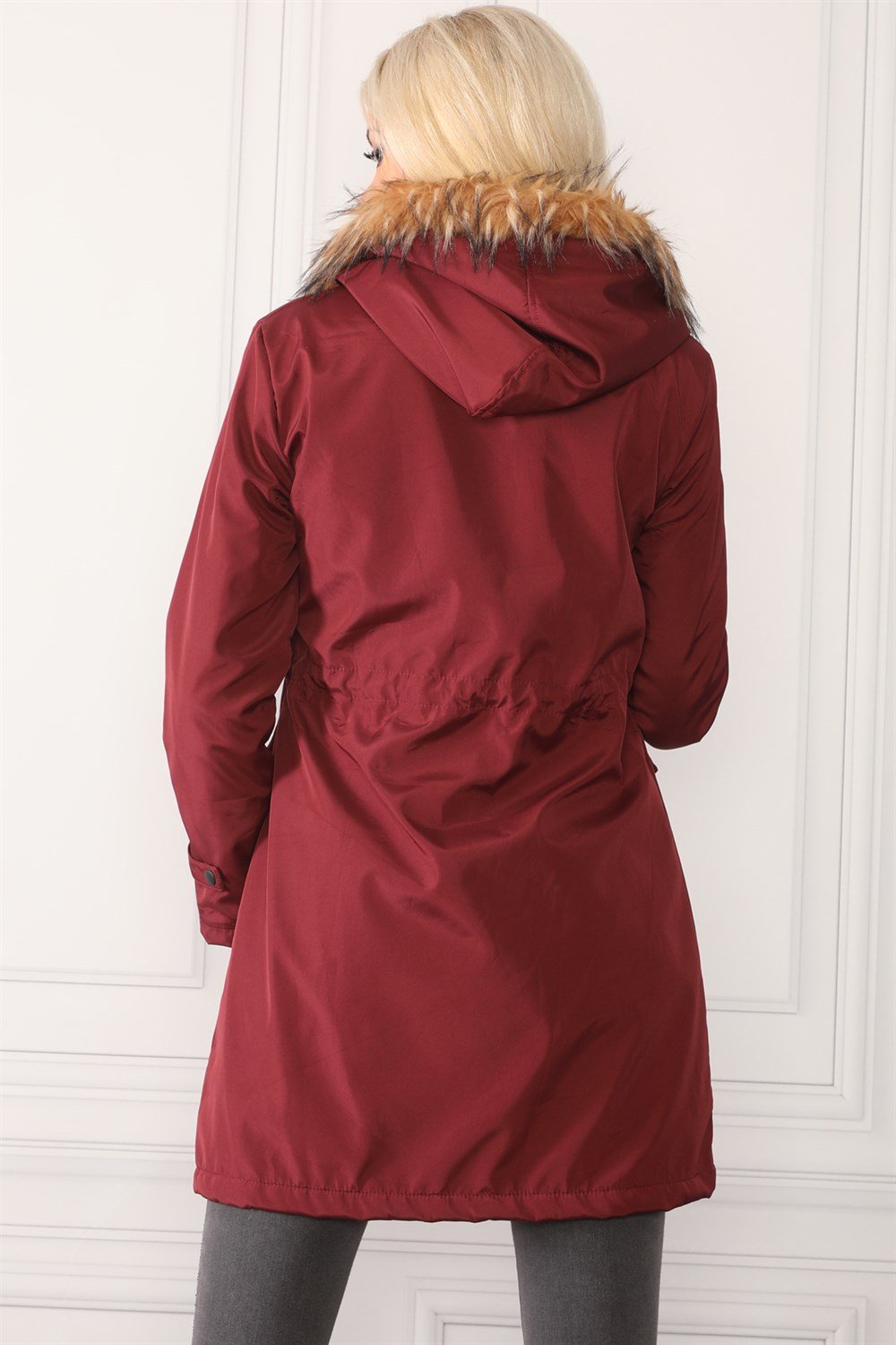 Z0090 DEWBERRY İÇİ KUZULU BAYAN MONT-BORDO