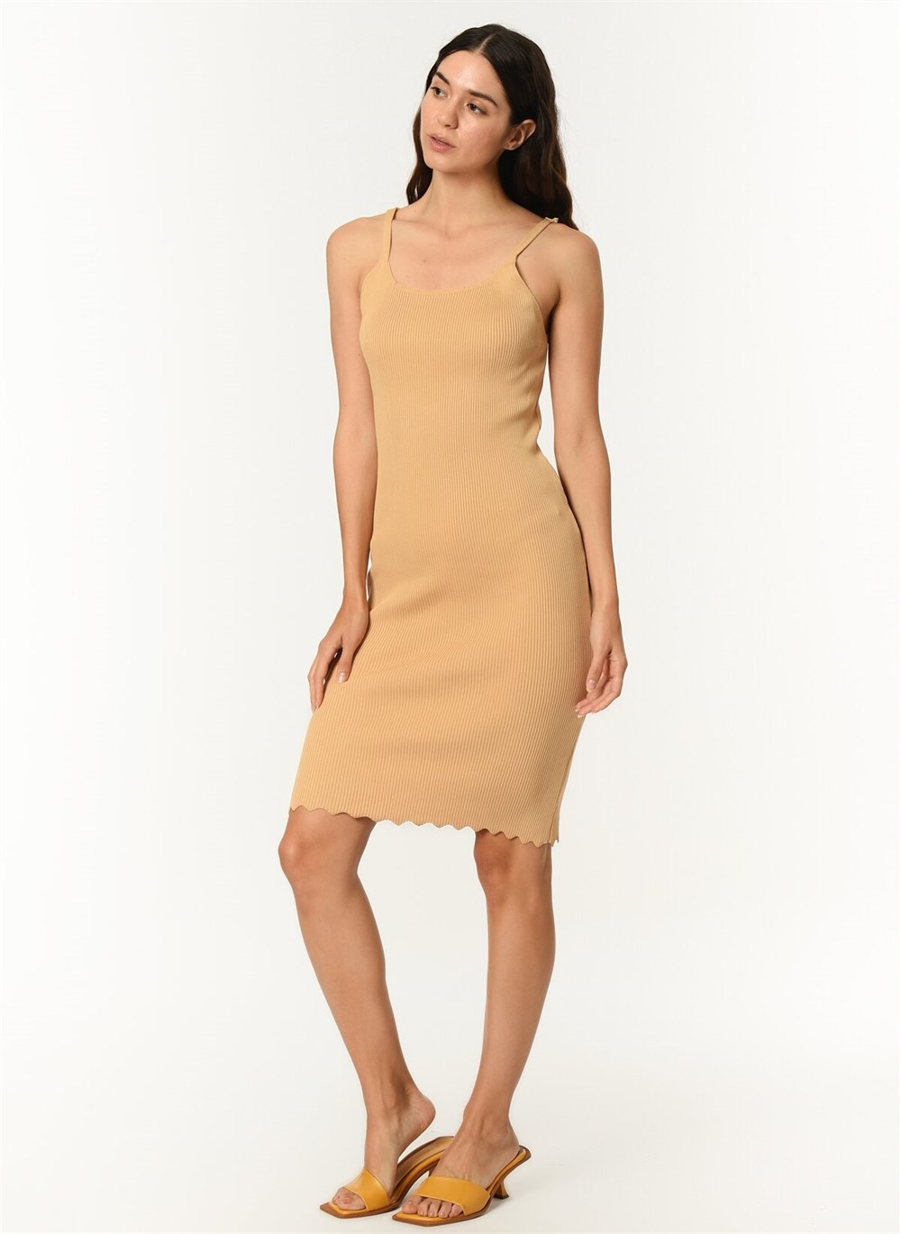 Z2011 DEWBERRY BAYAN ELBİSE-AÇIK CAMEL