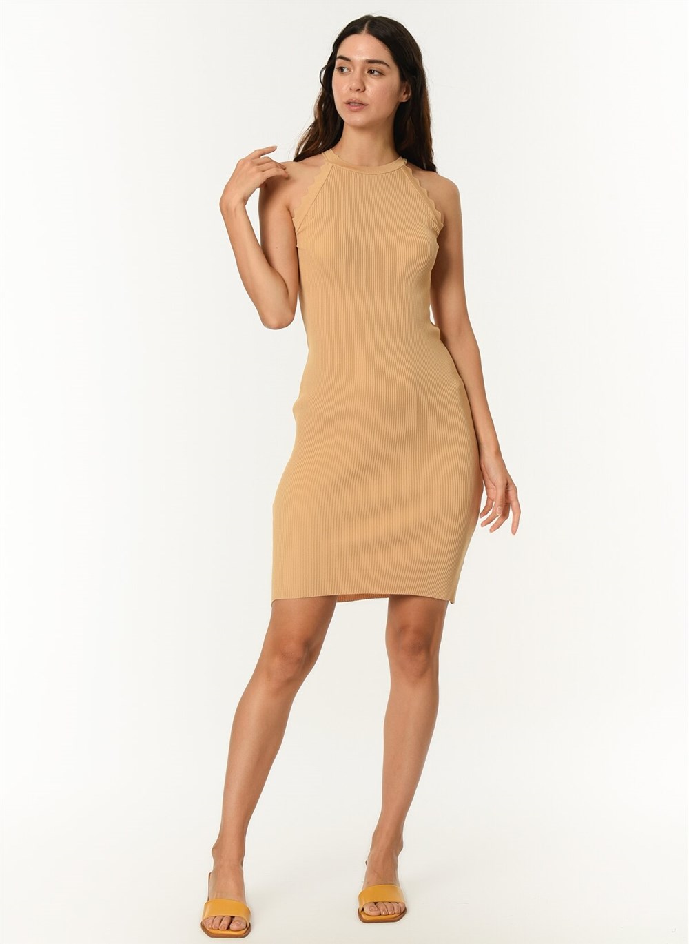 Z2012 DEWBERRY BAYAN ELBİSE-CAMEL