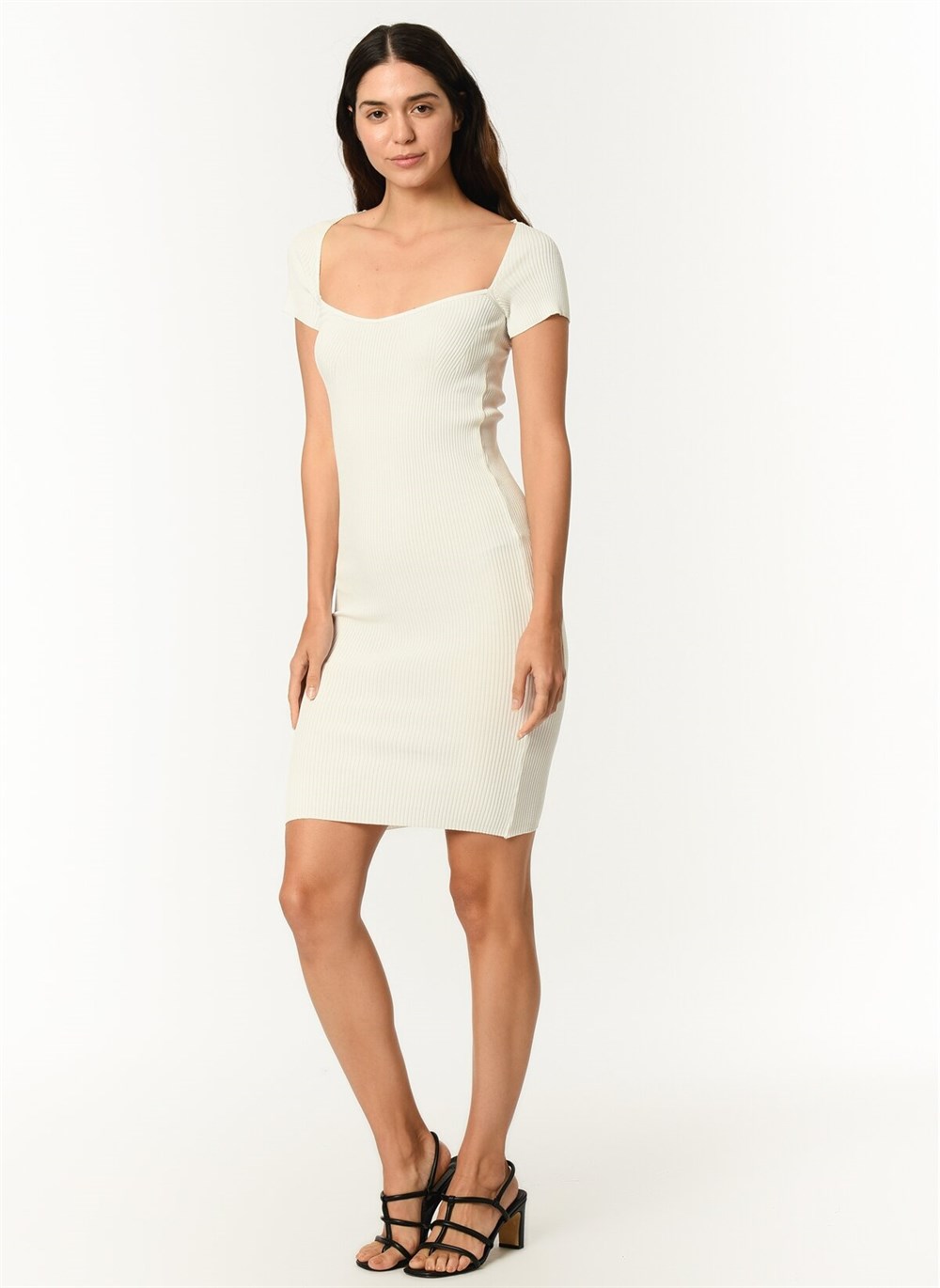 Z2016 DEWBERRY BAYAN ELBİSE-KAR BEYAZ