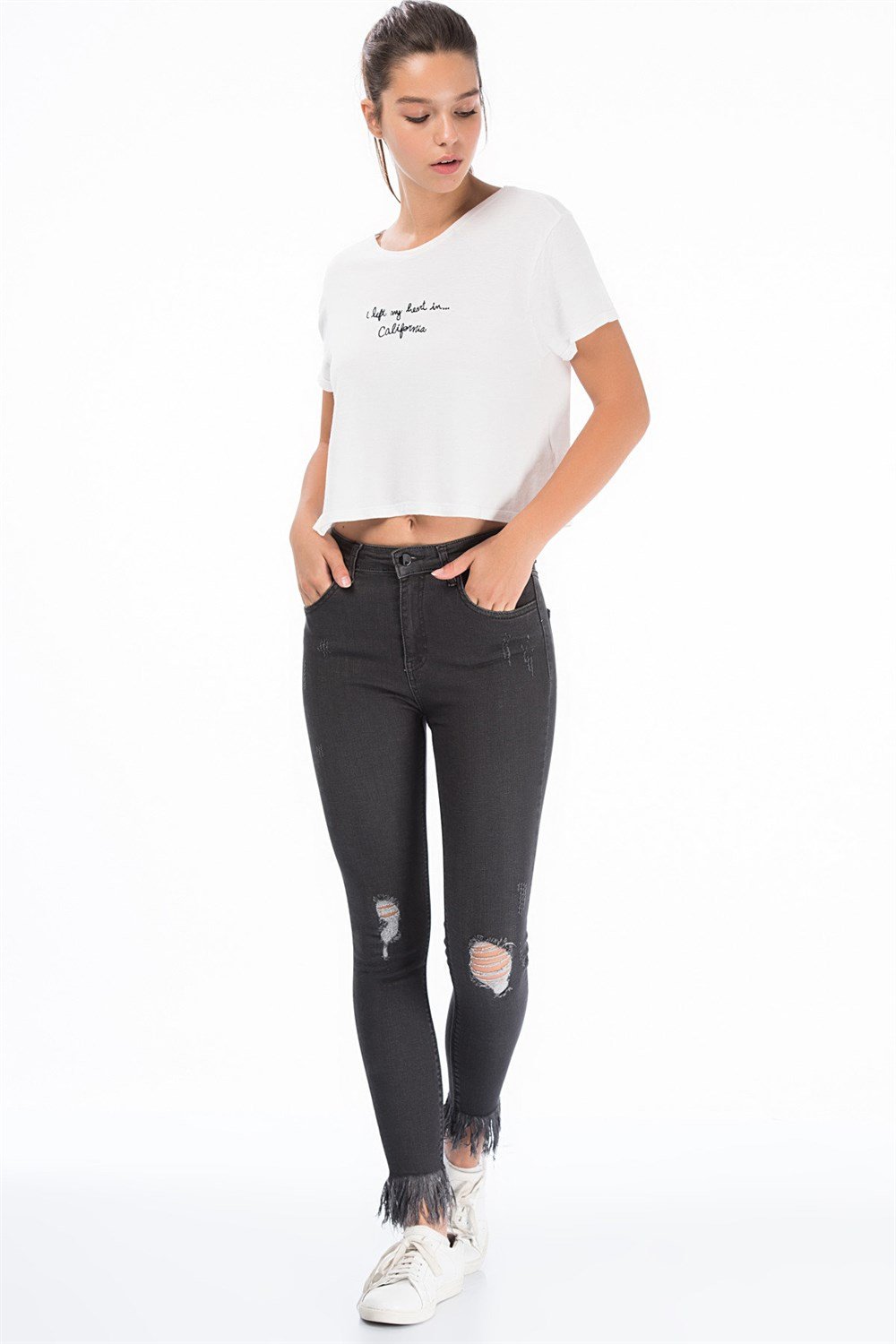 Z6336 DEWBERRY BAYAN JEAN PANTOLON-FÜME