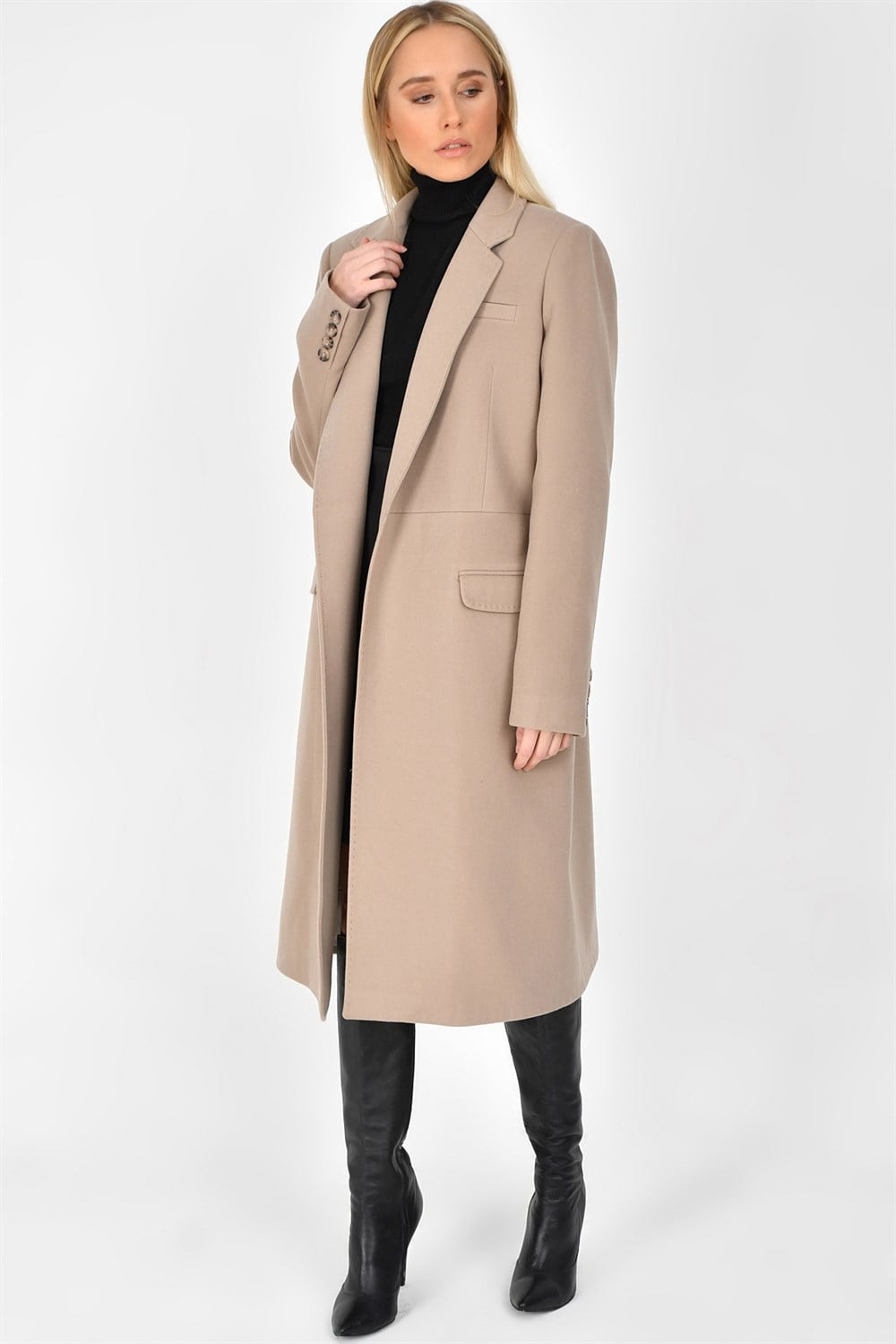 Z6628 DEWBERRY BAYAN PALTO-BEJ