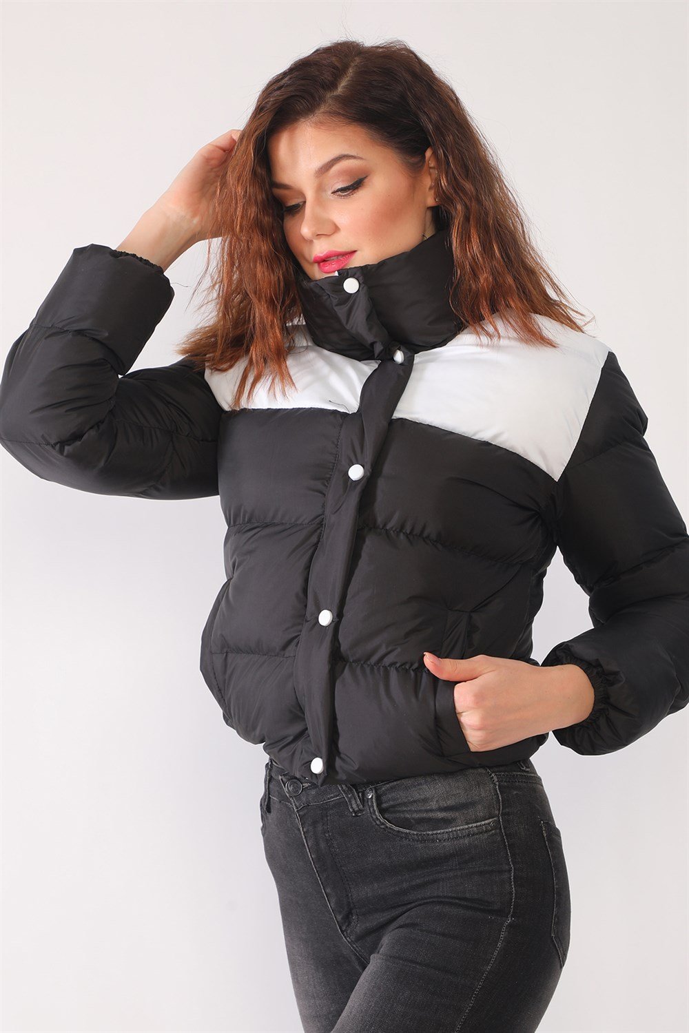 Z6649 DEWBERRY BAYAN MONT-SİYAH-BEYAZ