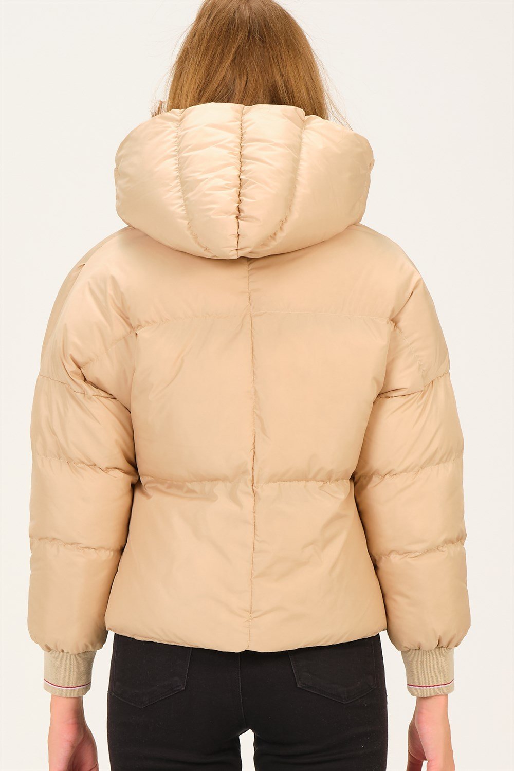 Z6650 DEWBERRY BAYAN ŞİŞME MONT-AÇIK BEJ