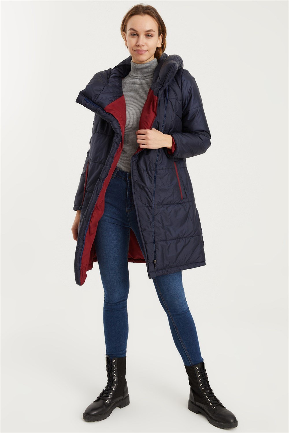 Z6652 DEWBERRY BAYAN KABAN-LACİVERT