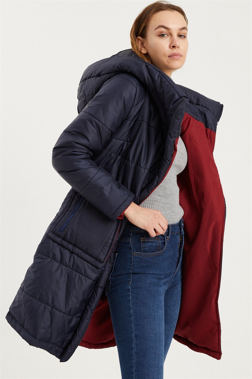 Z6652 DEWBERRY BAYAN KABAN-LACİVERT