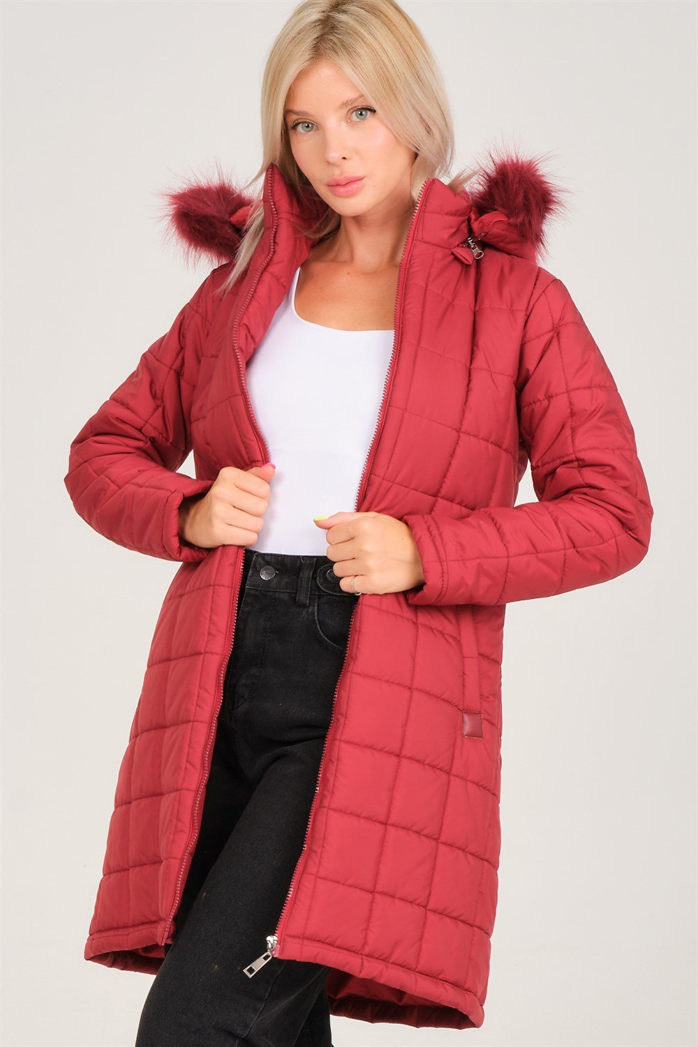 Z6653 DEWBERRY BAYAN KABAN-AÇIK BORDO
