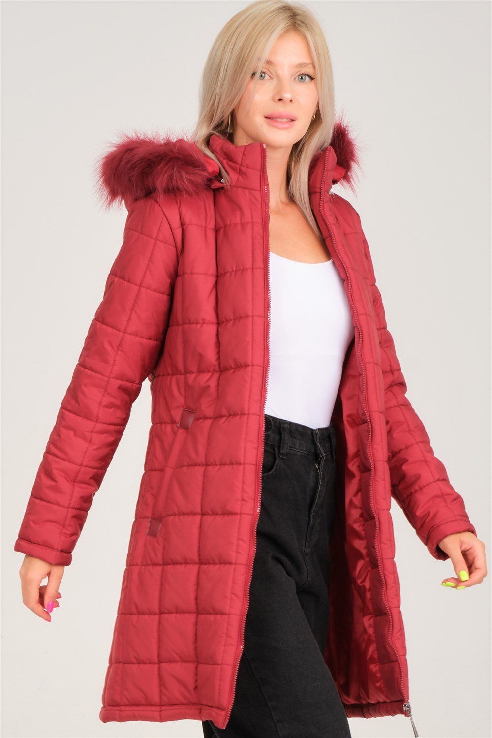 Z6653 DEWBERRY BAYAN KABAN-AÇIK BORDO