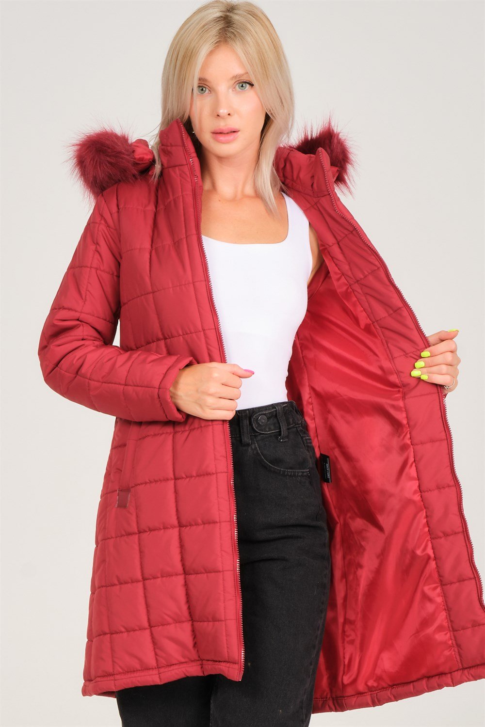 Z6653 DEWBERRY BAYAN KABAN-AÇIK BORDO