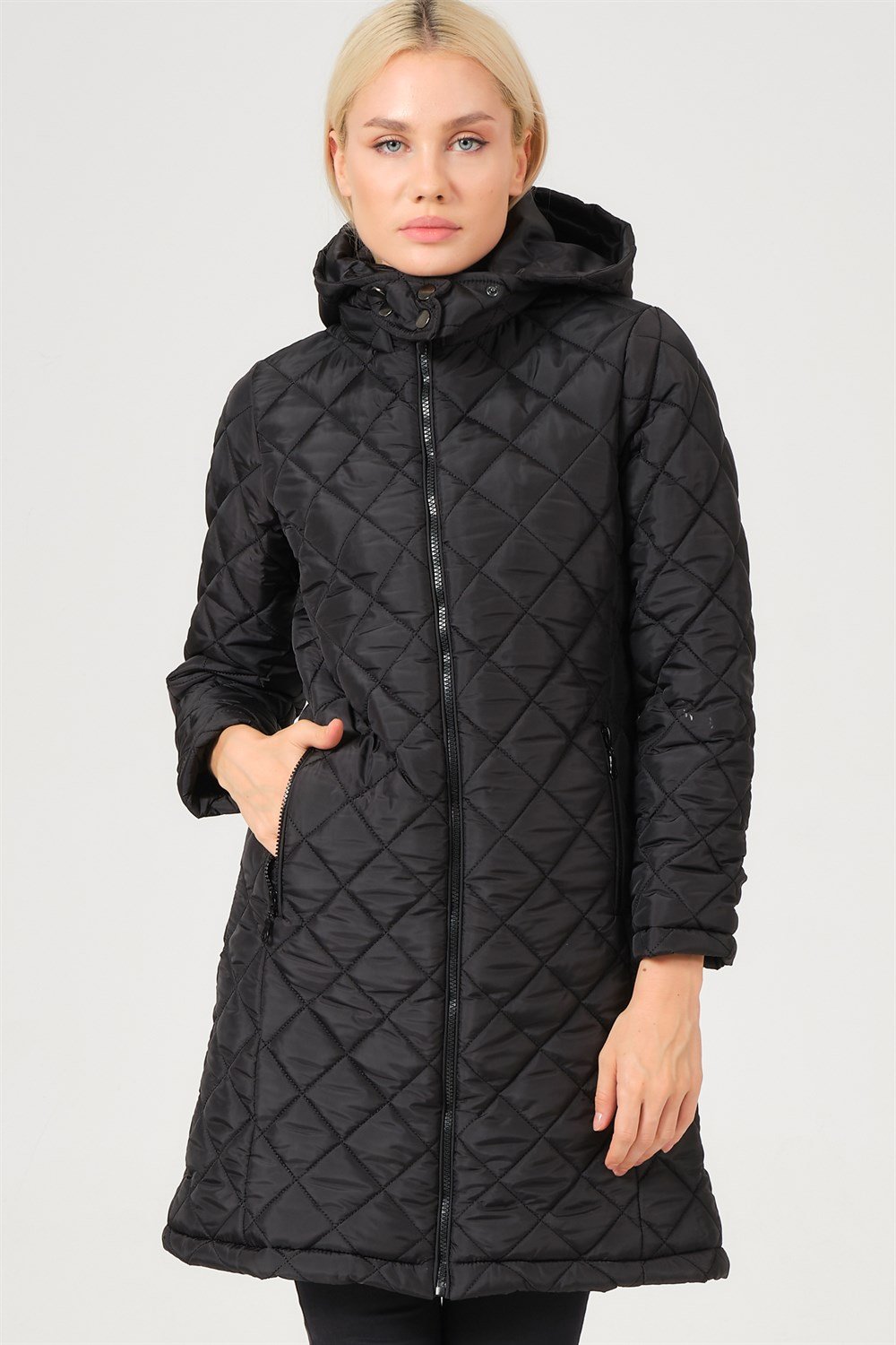 Z6654 DEWBERRY BAYAN KABAN-AÇIK SİYAH