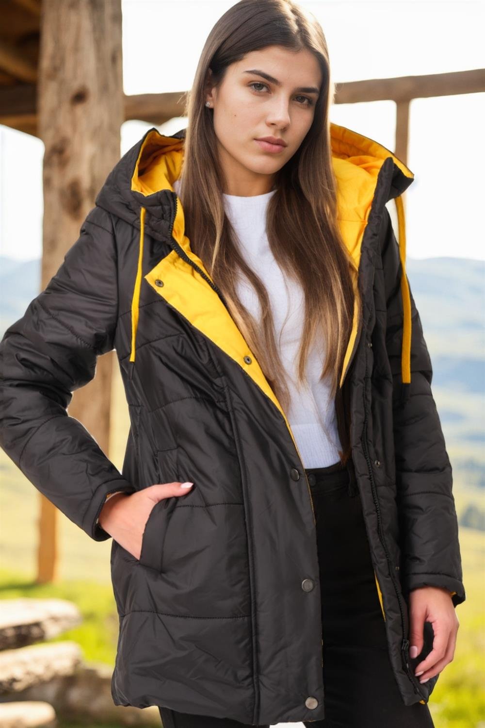 Z6660 DEWBERRY BAYAN KABAN-SİYAH-2