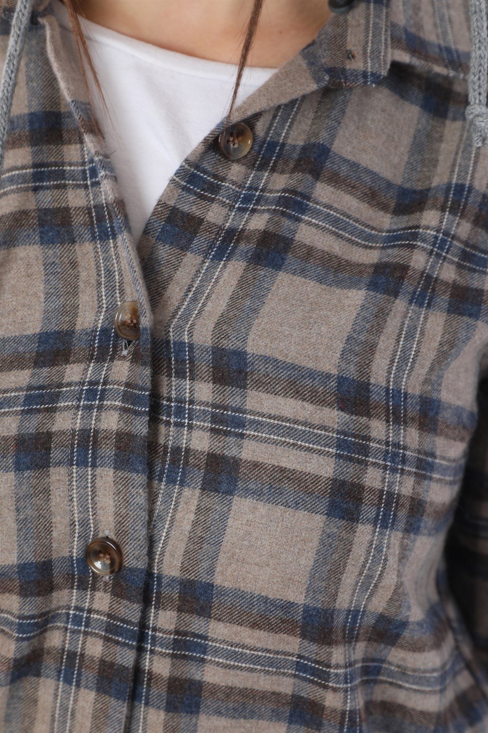 Z6666 DEWBERRY BAYAN GÖMLEK-KAHVE