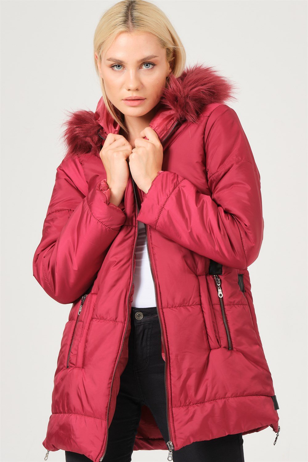 Z6668 DEWBERRY BAYAN KABAN-AÇIK BORDO