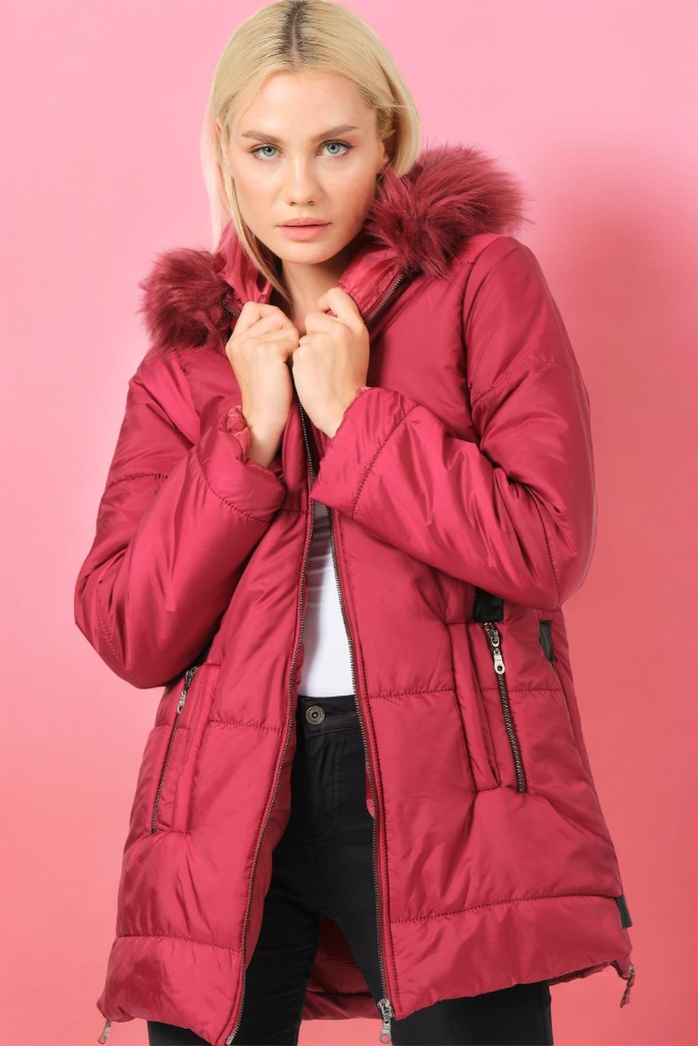 Z6668 DEWBERRY BAYAN KABAN-DÜZ BORDO