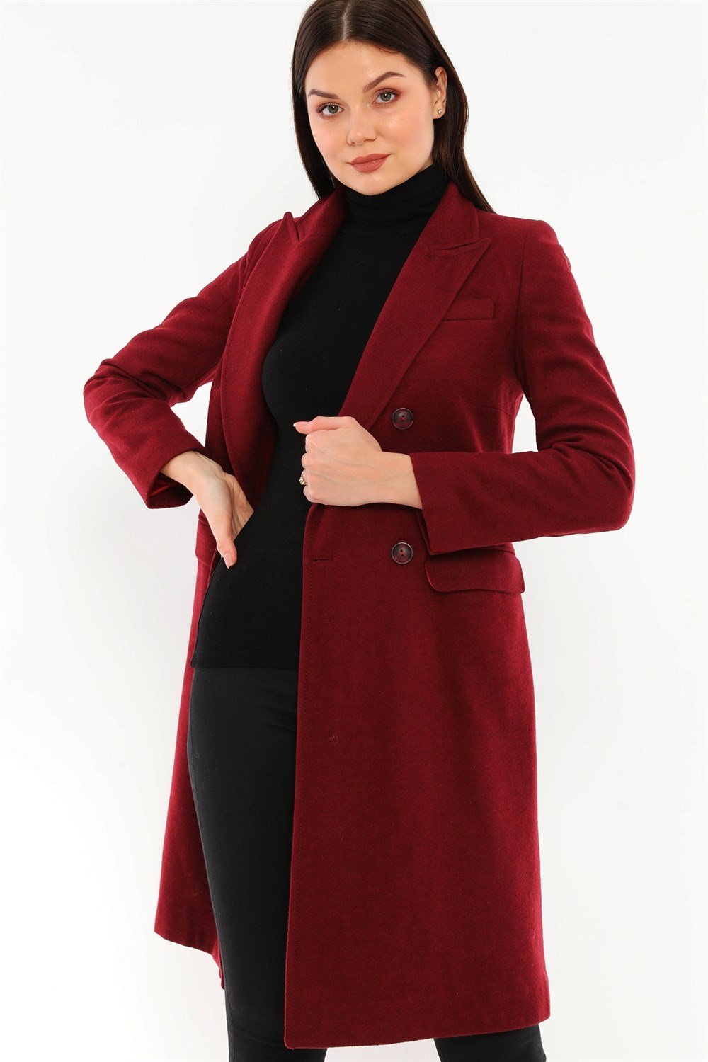 Z6672 DEWBERRY BAYAN PALTO-BORDO