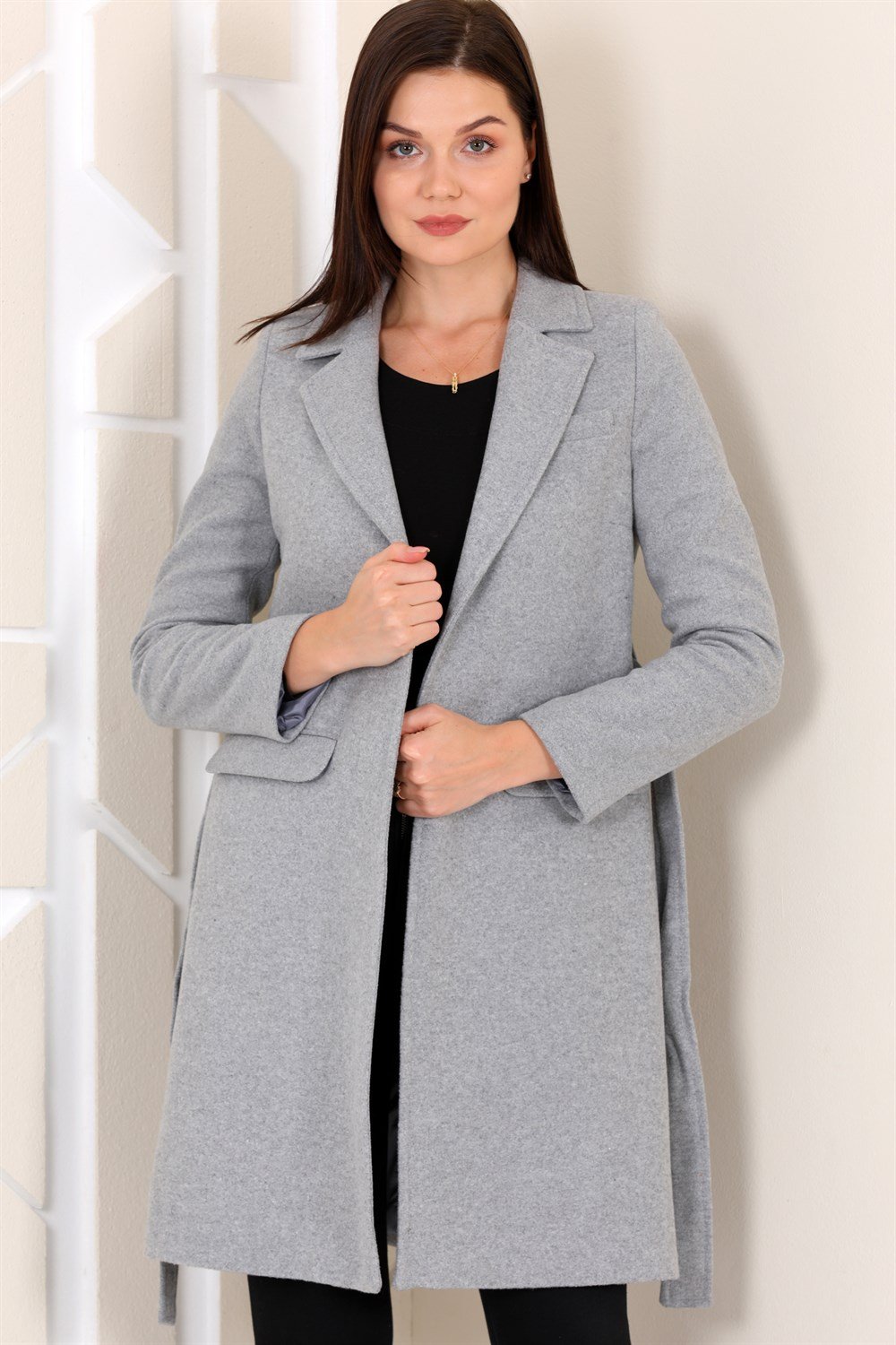 Z6673 DEWBERRY BAYAN PALTO-GRİ