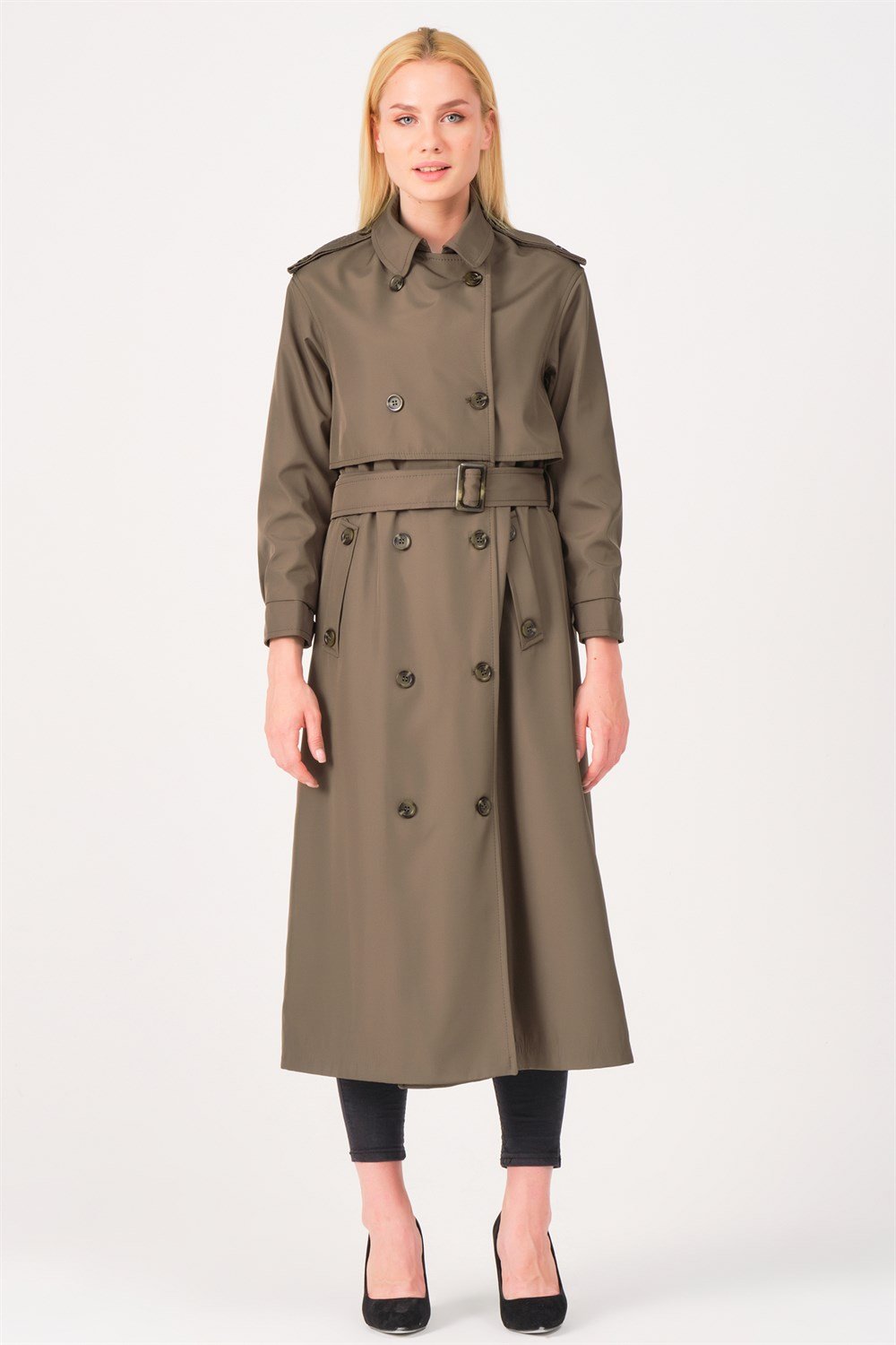 Z6674 DEWBERRY BAYAN TRENÇKOT-HAKİ