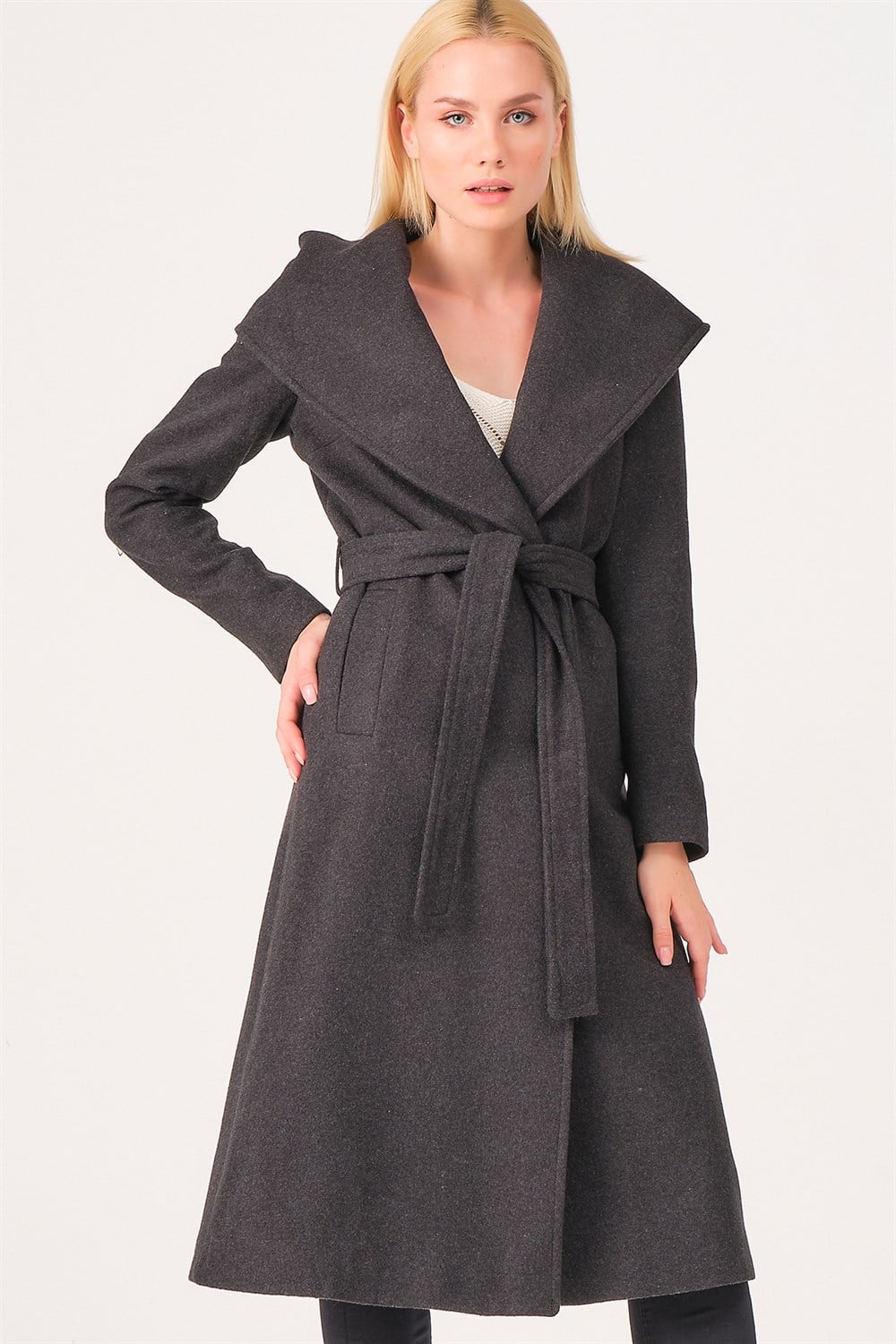 Z6679 DEWBERRY BAYAN PALTO-ANTRASİT