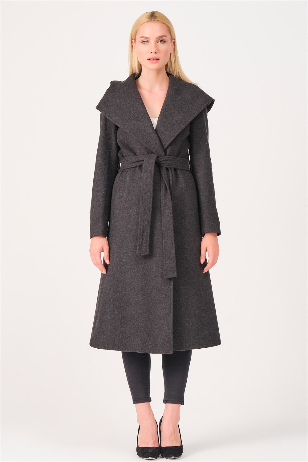 Z6679 DEWBERRY BAYAN PALTO-ANTRASİT