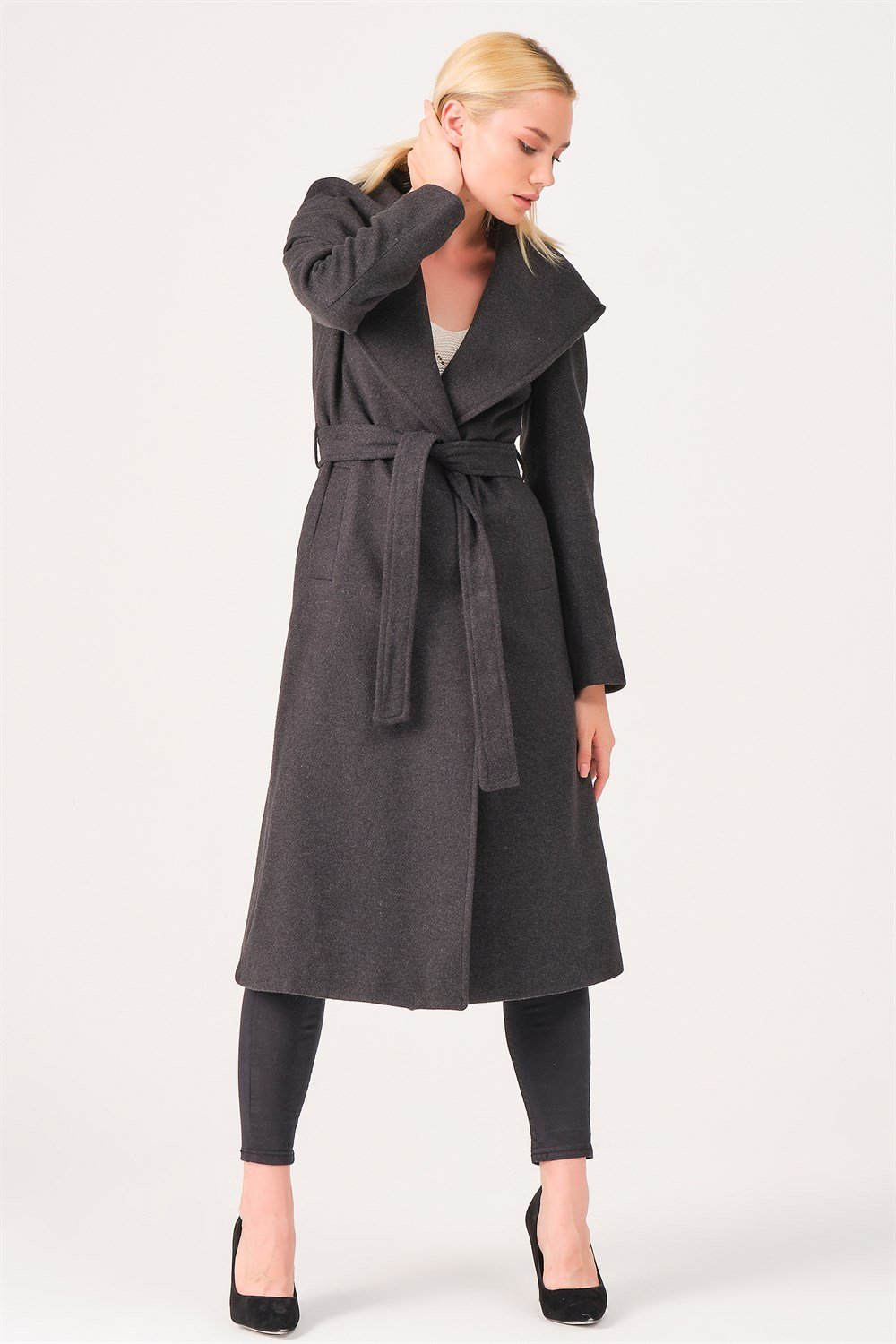Z6679 DEWBERRY BAYAN PALTO-ANTRASİT