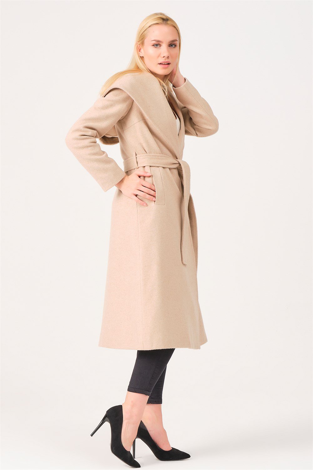 Z6679 DEWBERRY BAYAN PALTO-BEJ