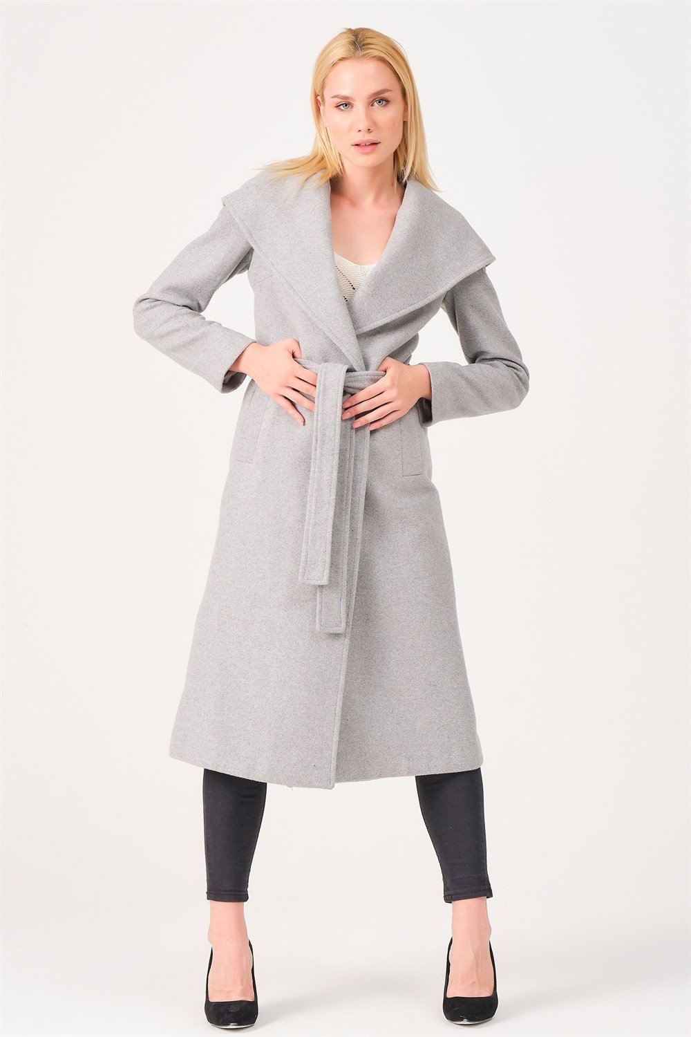 Z6679 DEWBERRY BAYAN PALTO-GRİ