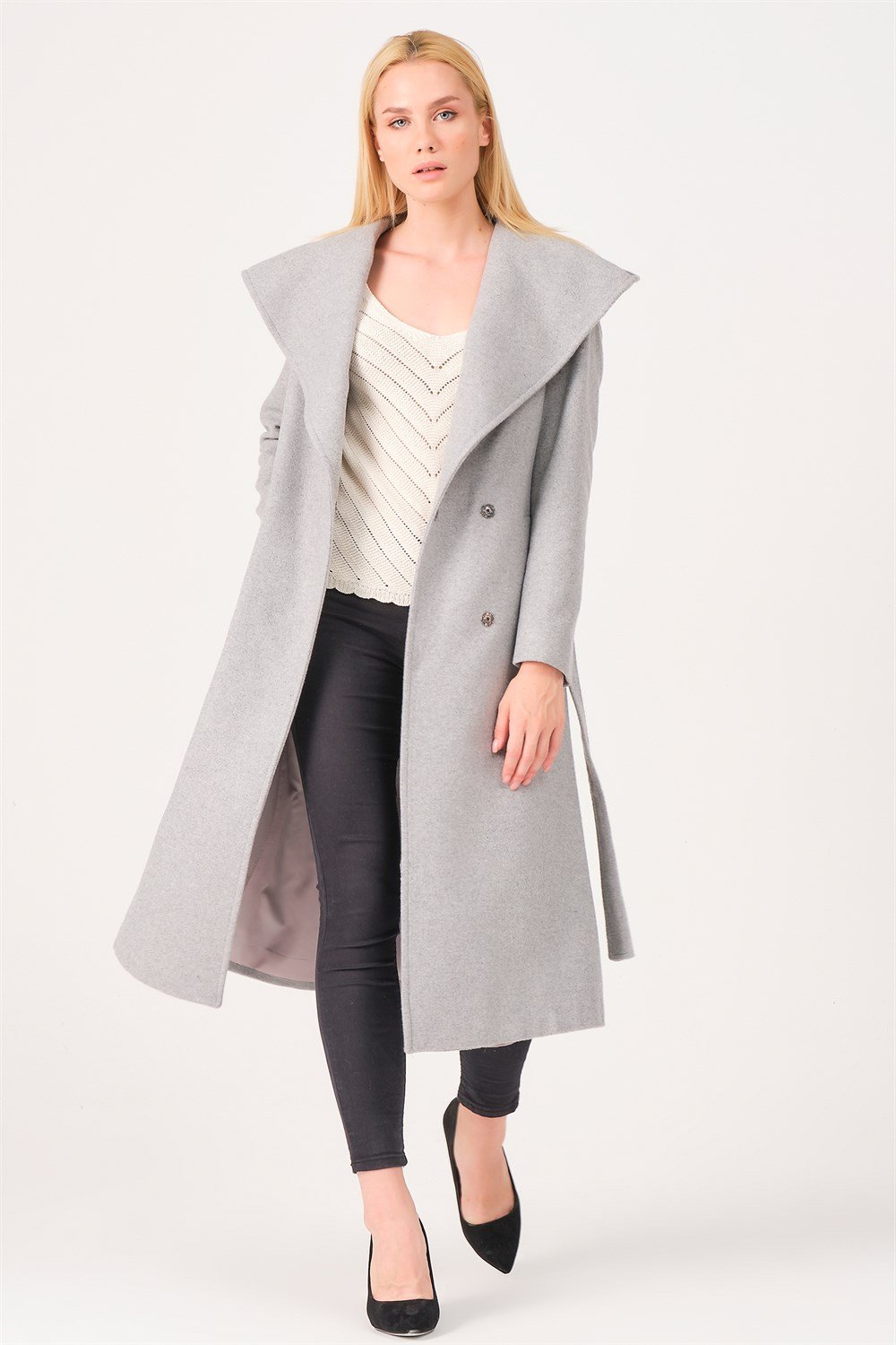 Z6679 DEWBERRY BAYAN PALTO-GRİ